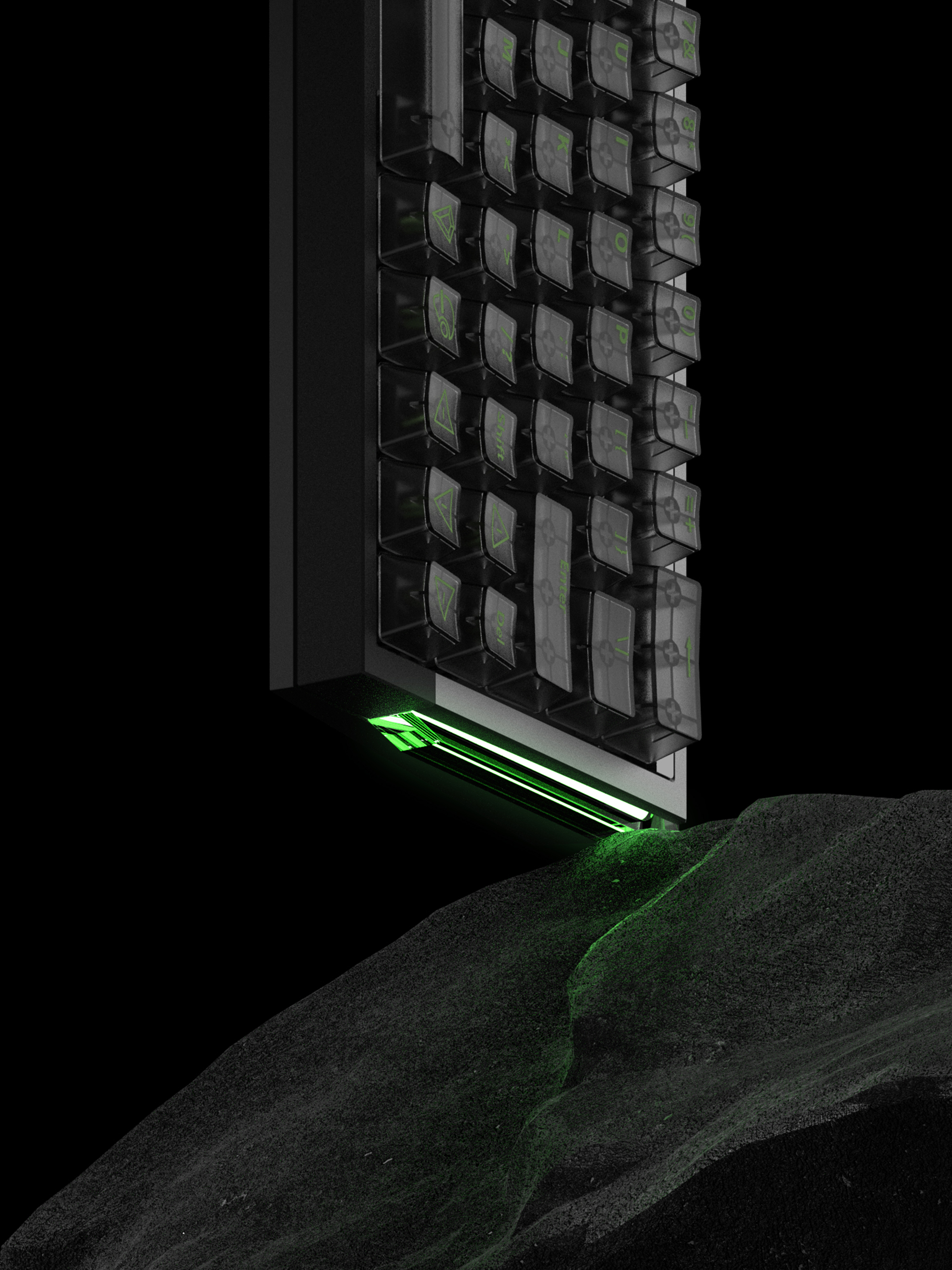 dmooster，Drunk Deer，Big Monster，Magnetic axis keyboard，Gaming keyboard，keyboard，industrial design，Render，