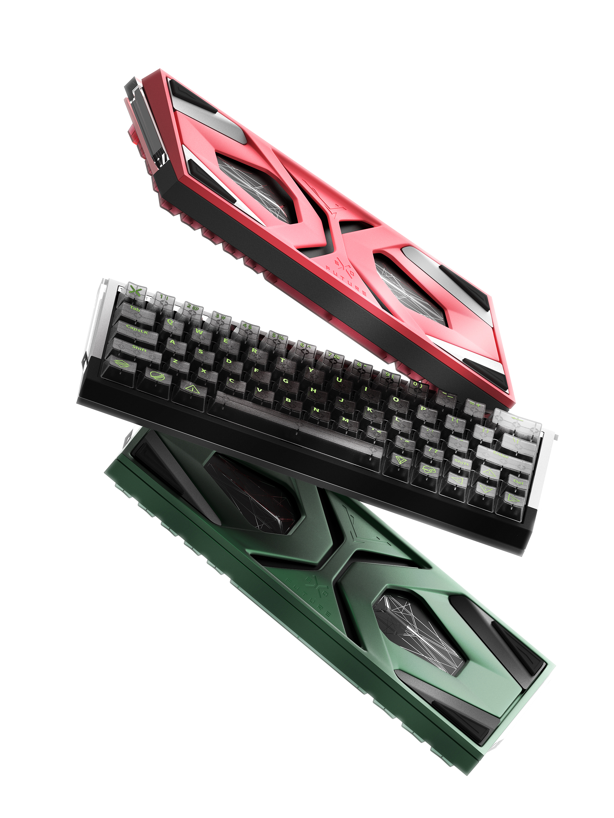 dmooster，Drunk Deer，Big Monster，Magnetic axis keyboard，Gaming keyboard，keyboard，industrial design，Render，