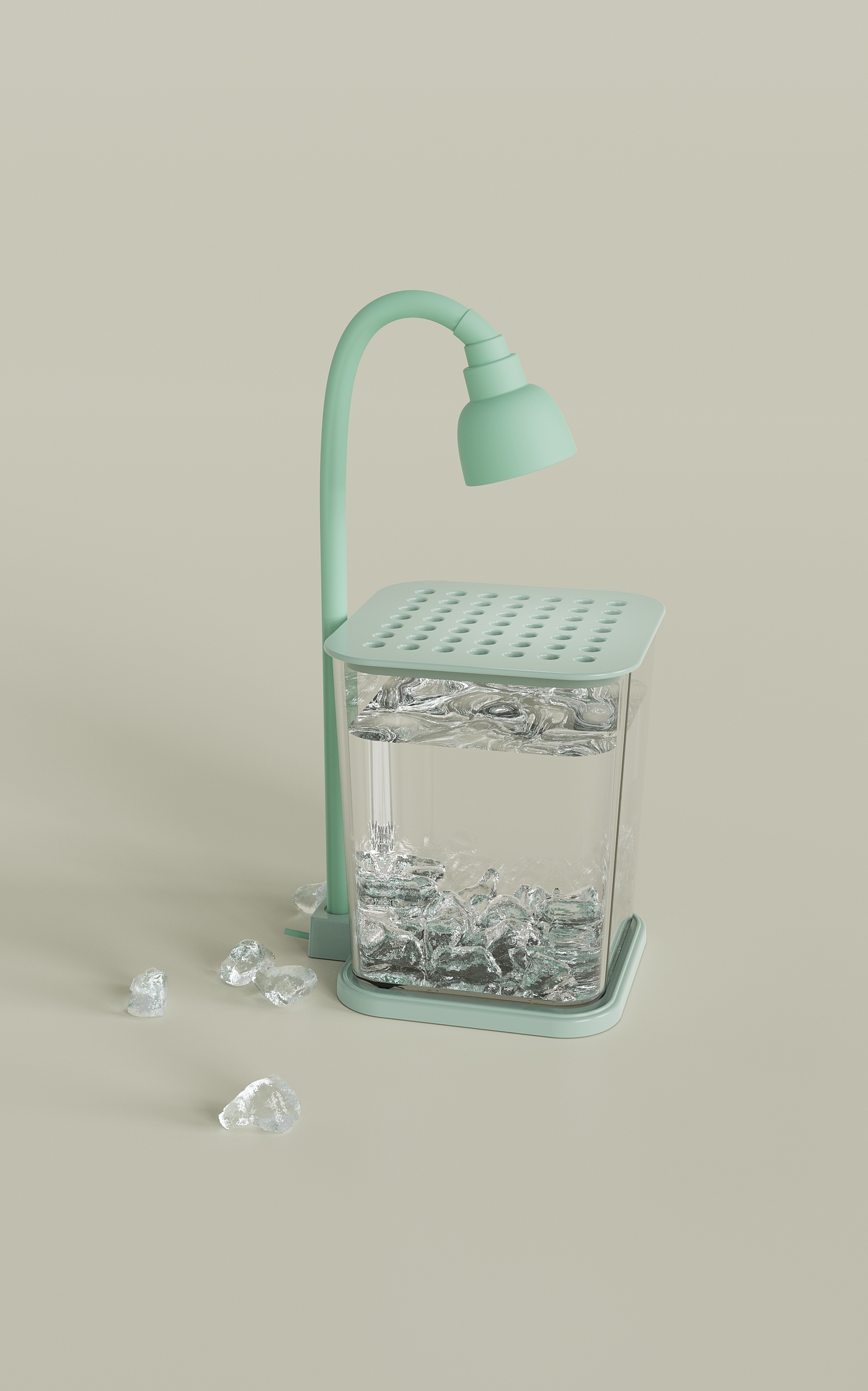 fish tank, transparent, bucket fish tank，