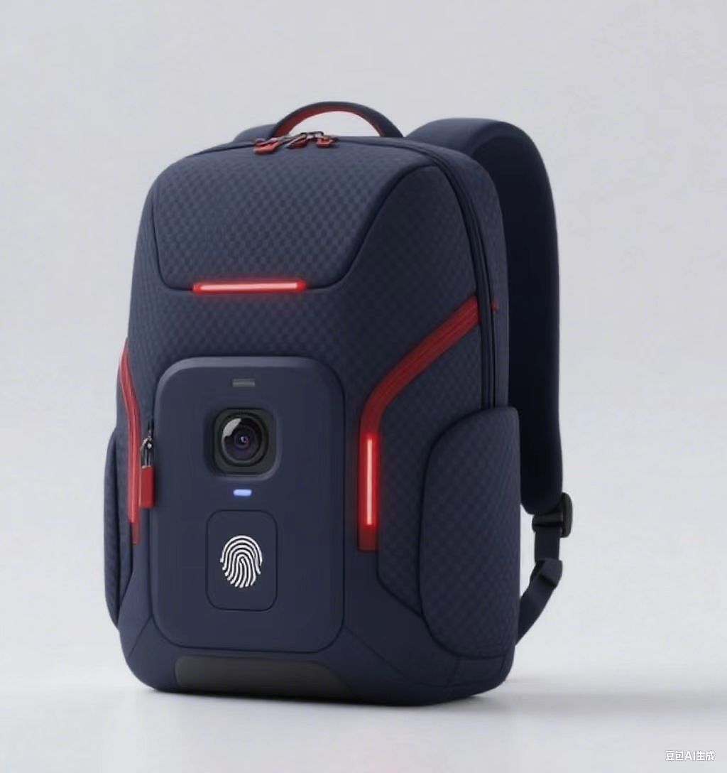 Black smart backpack，