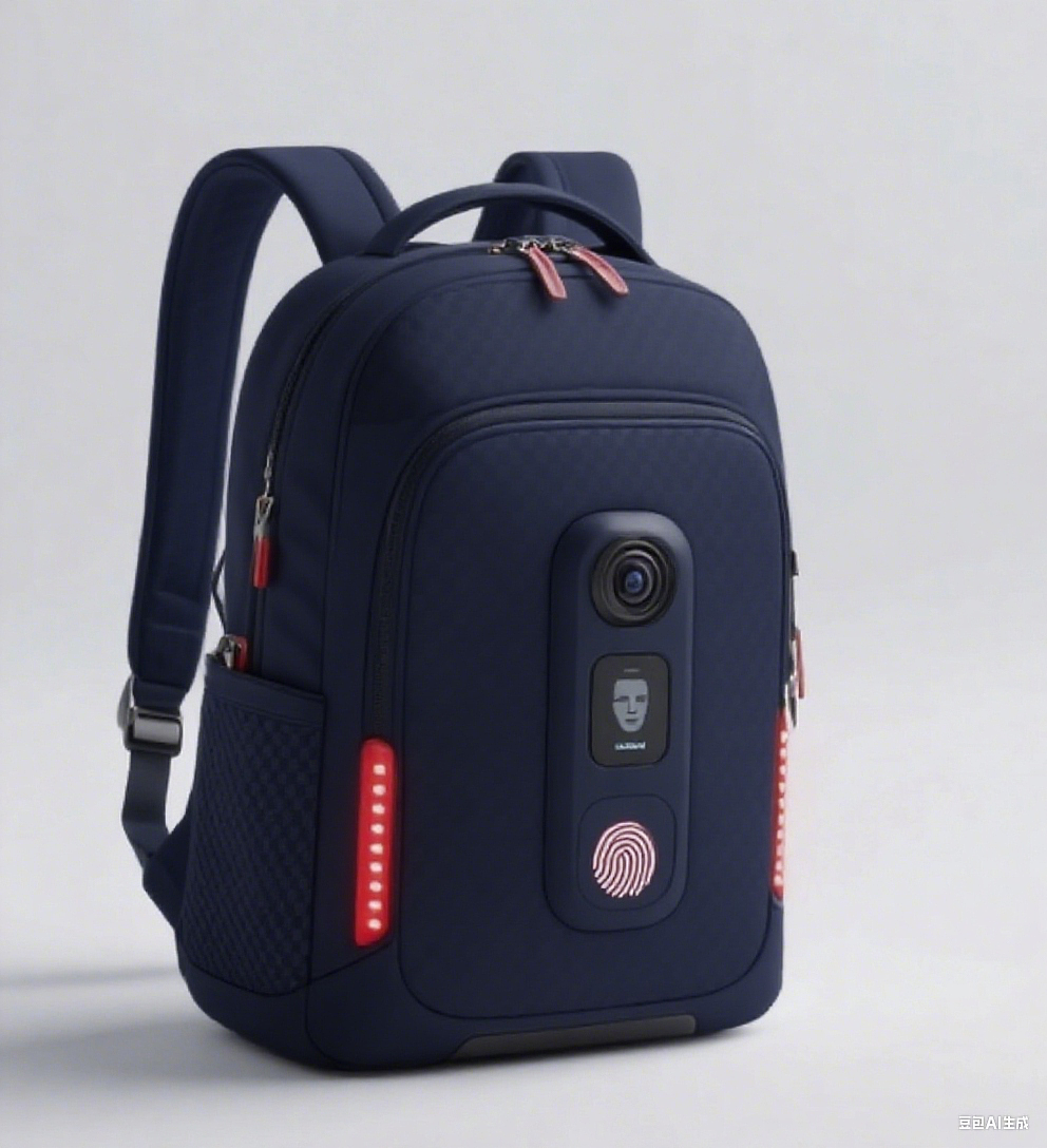 Black smart backpack，
