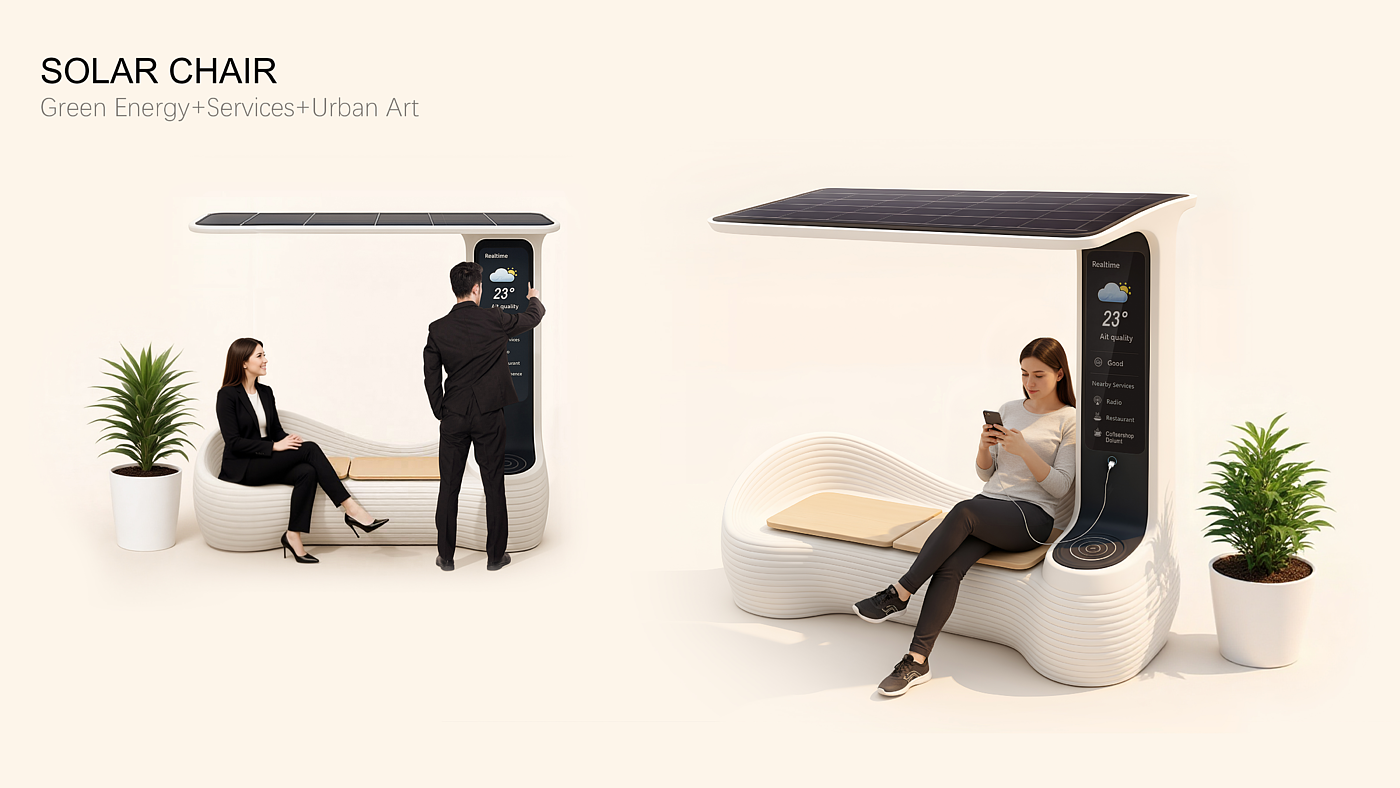 solar energy，Wireless charging，Community rest station，sustainable，City Services，artificial intelligence，