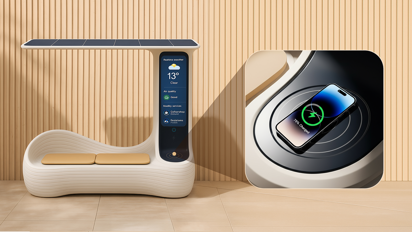 solar energy，Wireless charging，Community rest station，sustainable，City Services，artificial intelligence，