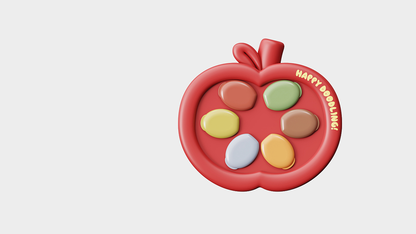 Children's drawing board，Pigment Edition，Childlike interest，Apple，