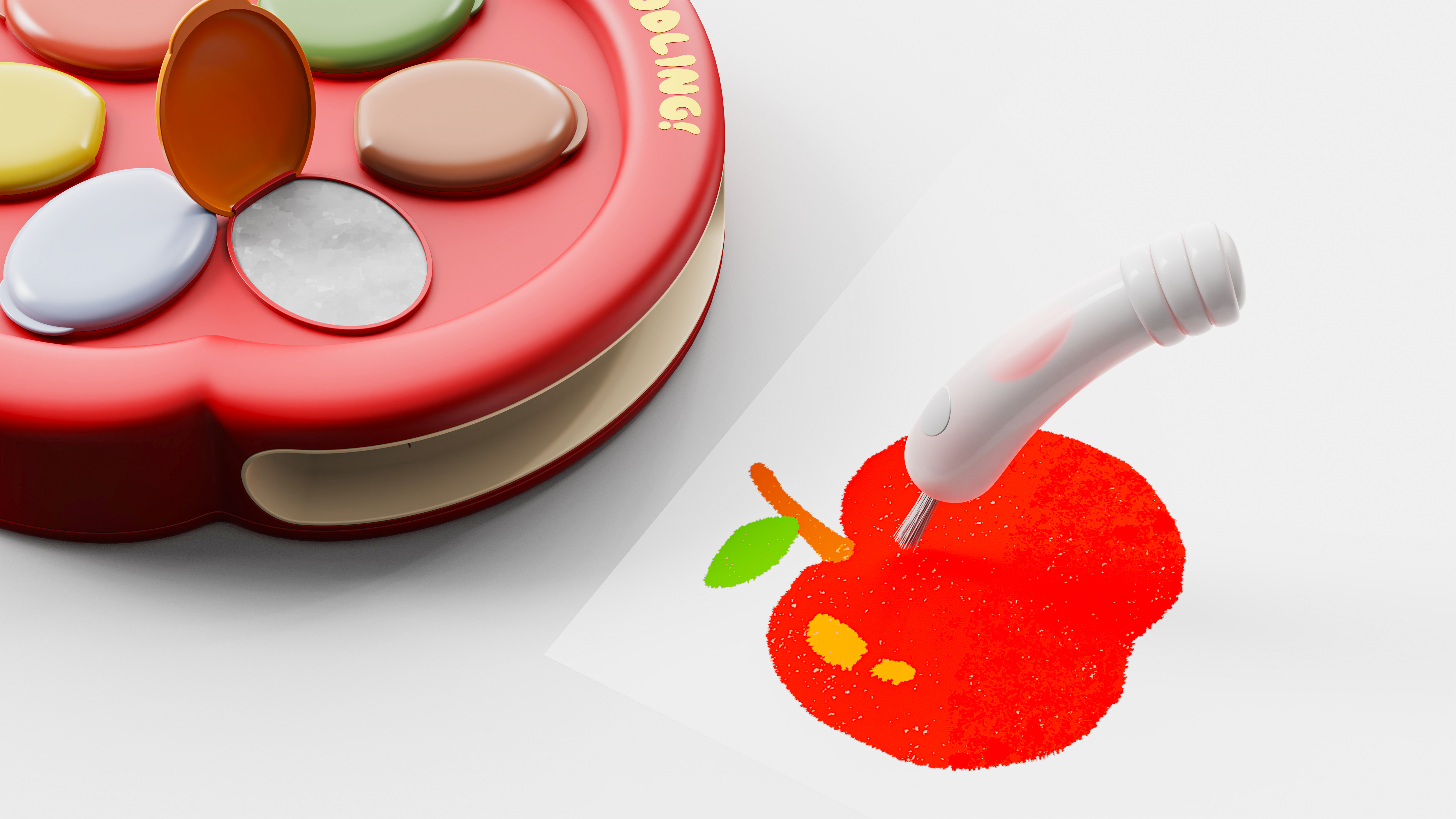 Children's drawing board，Pigment Edition，Childlike interest，Apple，