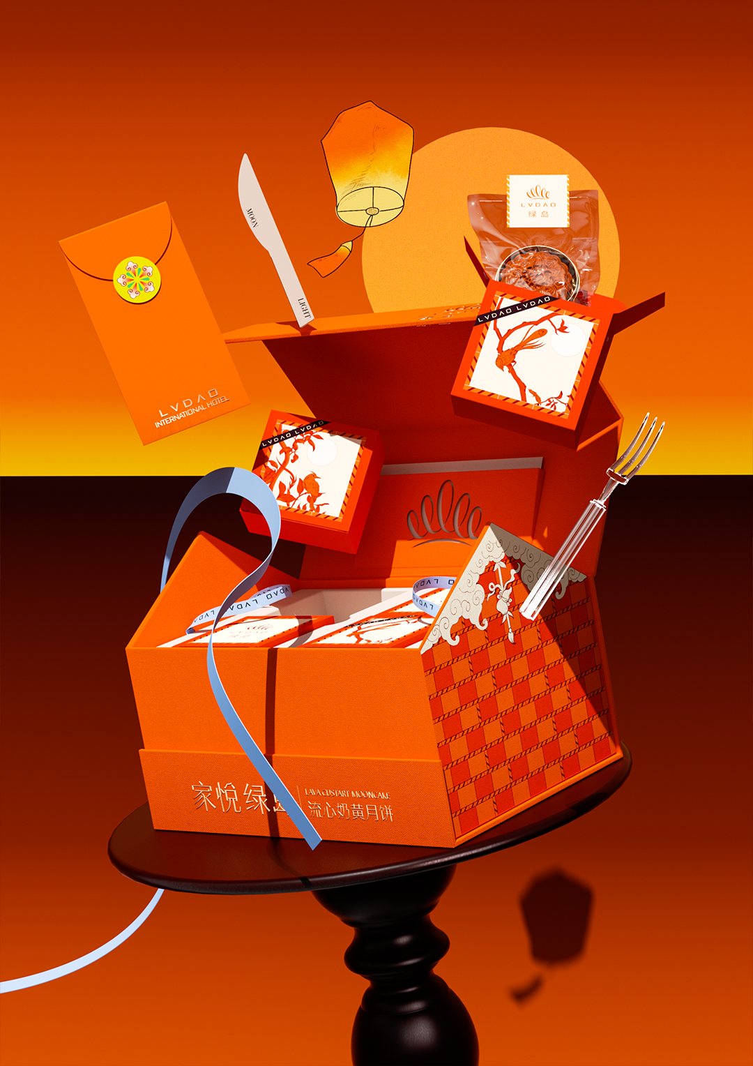 packing design，Gift box design，Mid Autumn Festival gift box，Brand design，Appearance design，Box design，packing，product design，