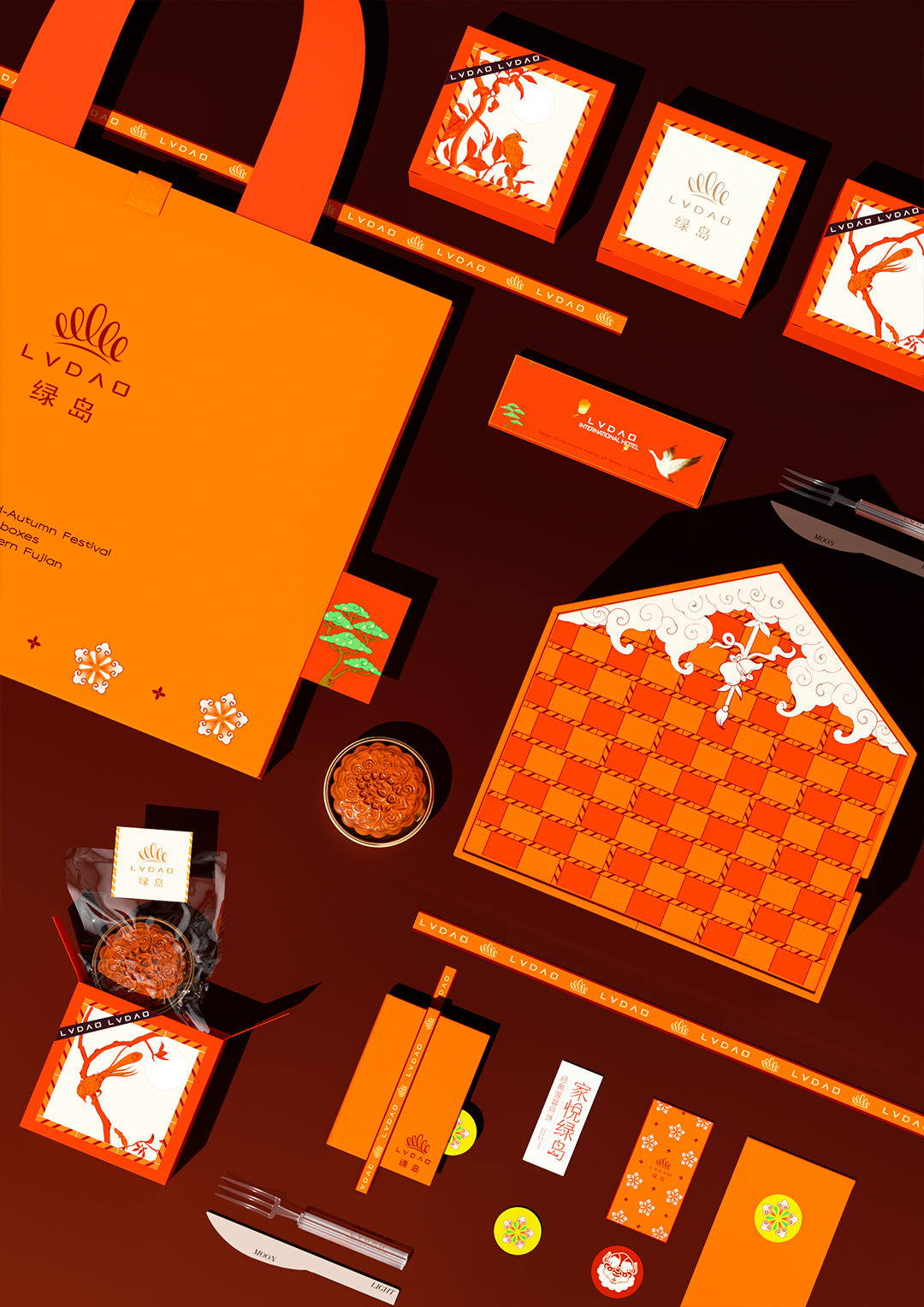 packing design，Gift box design，Mid Autumn Festival gift box，Brand design，Appearance design，Box design，packing，product design，