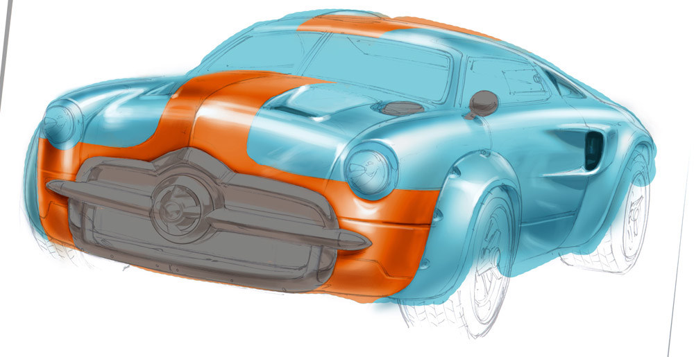 gt'49，industrial design，sketch，automobile，Hand drawn，