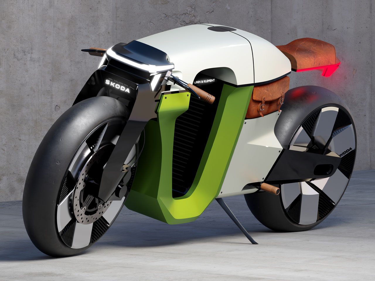 SKODA，Slavia B，Electric motorcycle，Racing coffee，Diamond Frame，