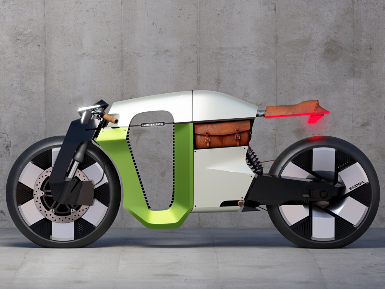 SKODA，Slavia B，Electric motorcycle，Racing coffee，Diamond Frame，