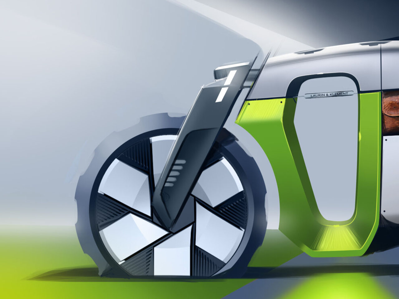 SKODA，Slavia B，Electric motorcycle，Racing coffee，Diamond Frame，