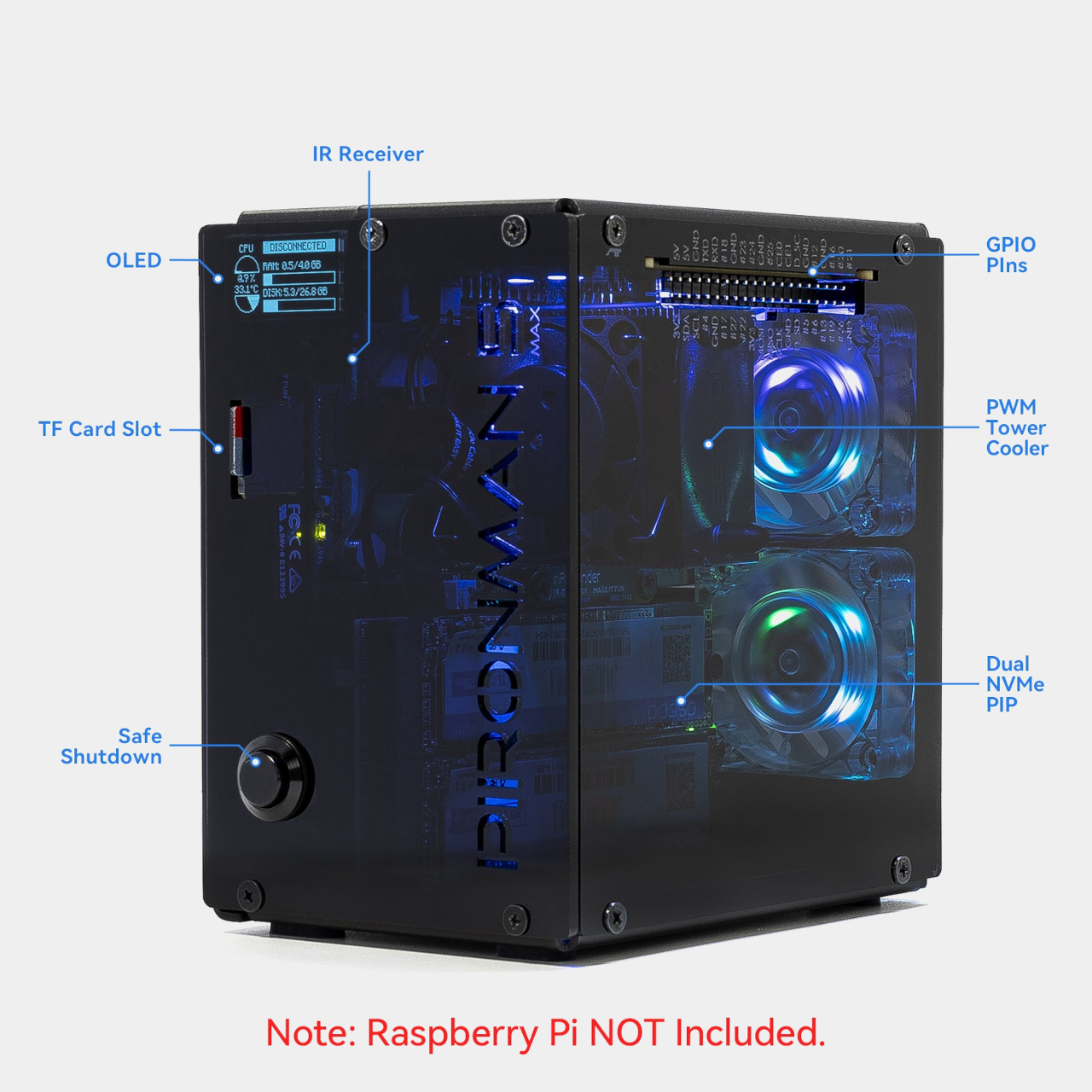 Desktop Chassis，Mini host，PocketMate，Active heat dissipation，Raspberry Pi，