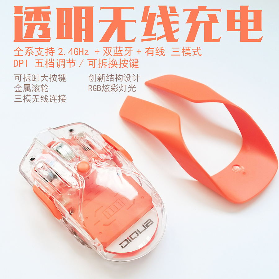 Transparent Mouse，detachable button，Differentiated mouse，
