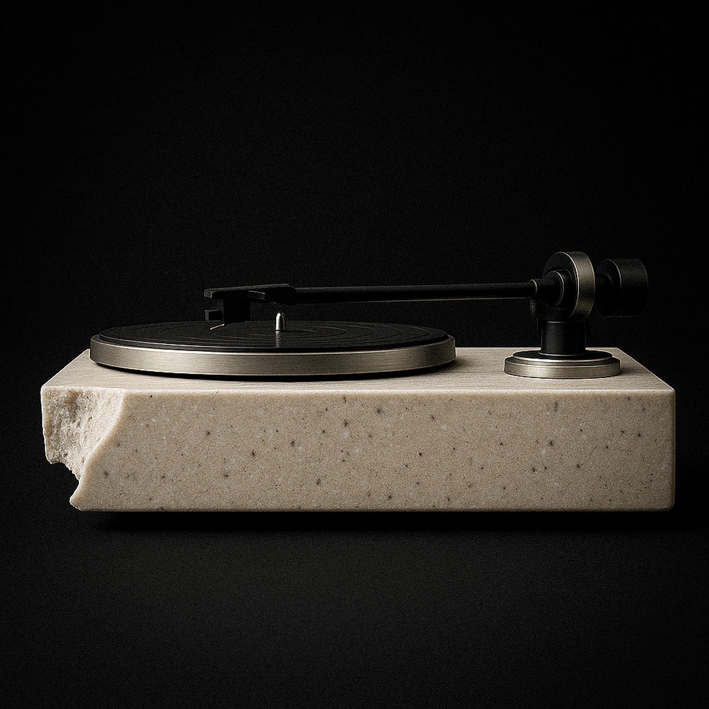 Limited edition，Ron Arad，Recycled Plastic Record Player，concrete turntable，Eco-friendly black glue，