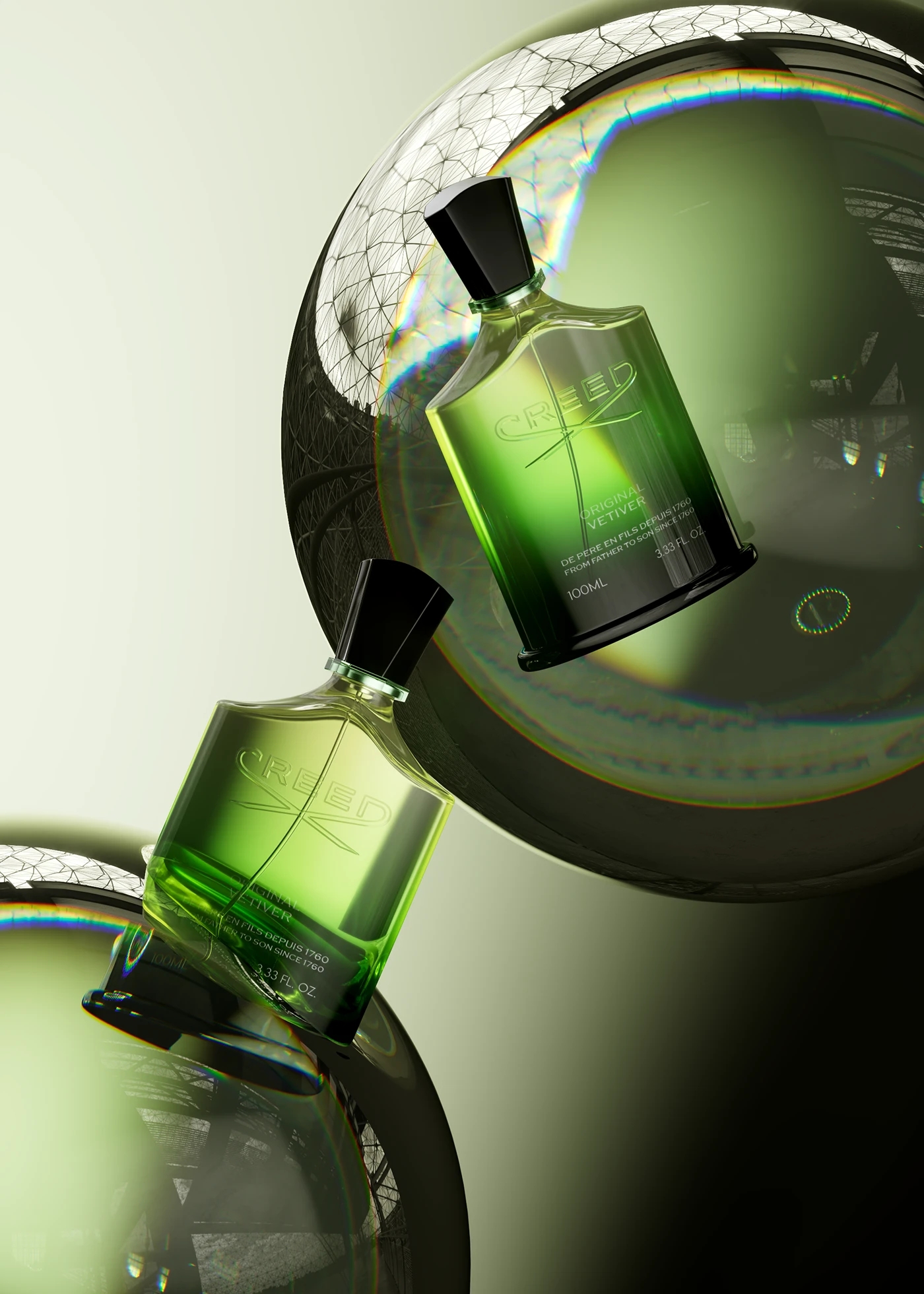 3D rendering，Creed Perfume，Perfume，natural，packing，