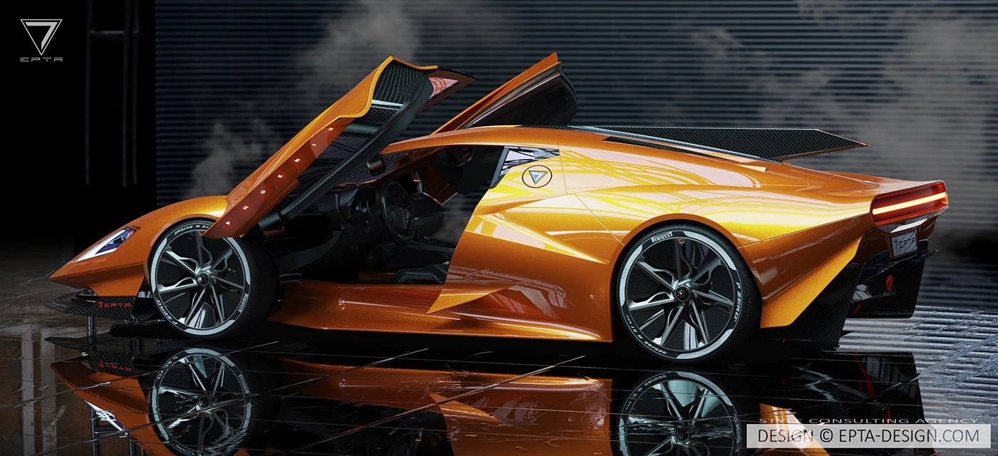 EPTA Phoenix，Sci-fi rendering，Superrun Concept，Geometric End Frame，