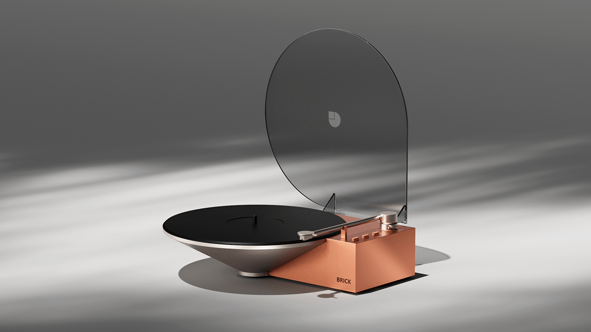 Memphis，Geometric vinyl machine，Brick Turntable，post-modern wind，