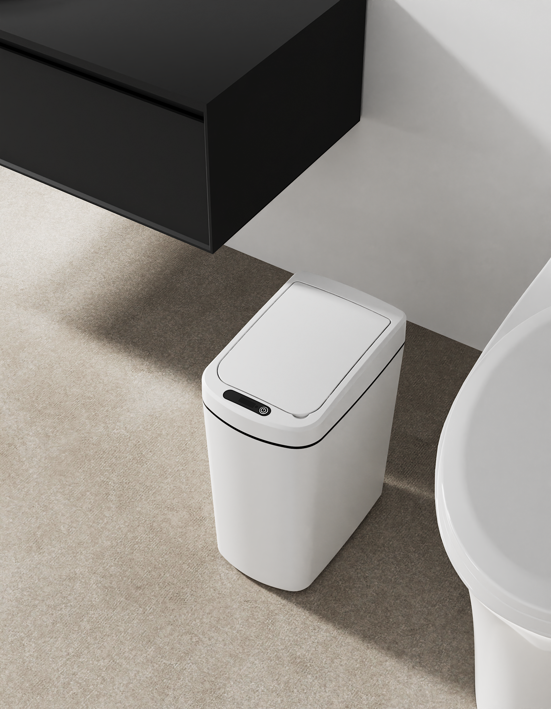 trash can; waterproof; automatic flip cover; ultraviolet sterilization，