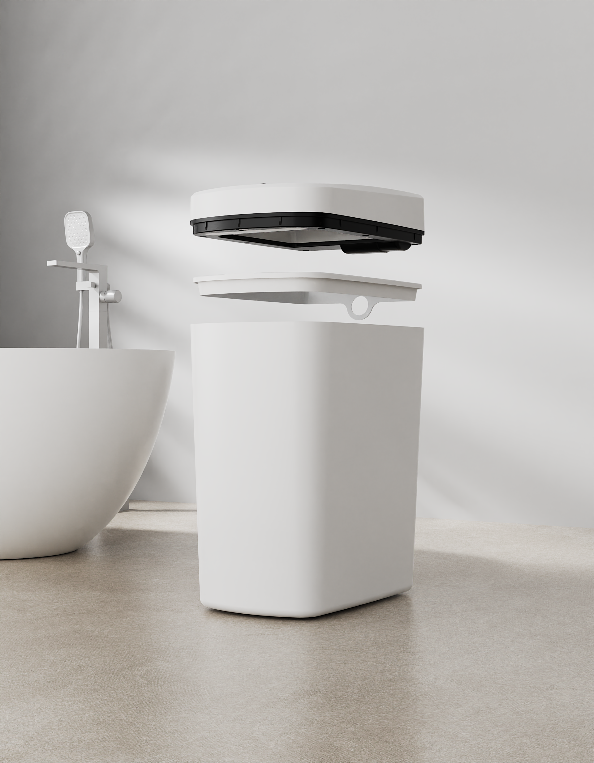 trash can; waterproof; automatic flip cover; ultraviolet sterilization，