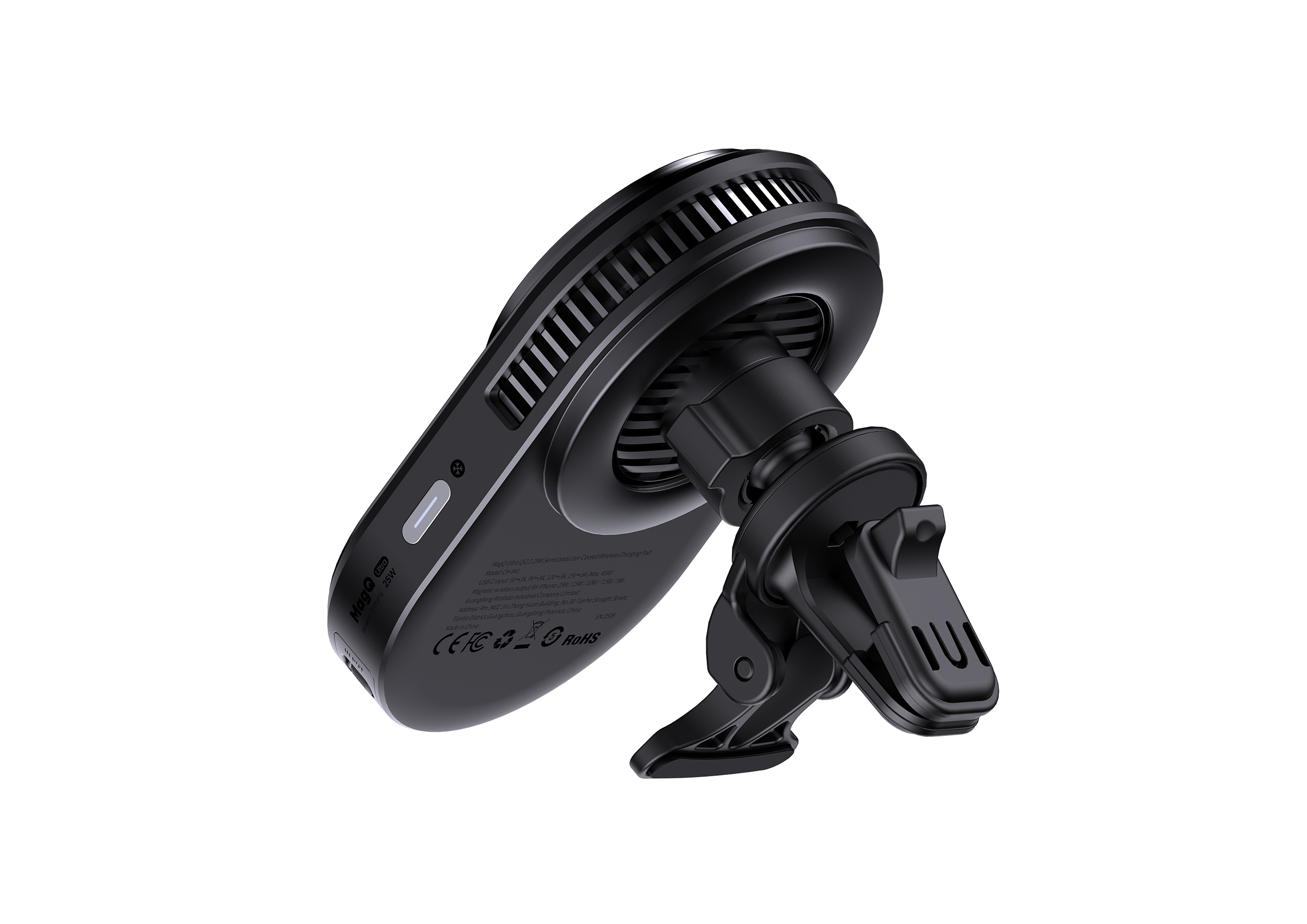 Qi2.2 wireless charging，TEC Semiconductor Active Cooling Technology，Telescopic cable module for retractable storage，Light interaction，Ultra-thin turbo fan，Robust new bracket，Compatible with Apple 17 fast charge，Family design，