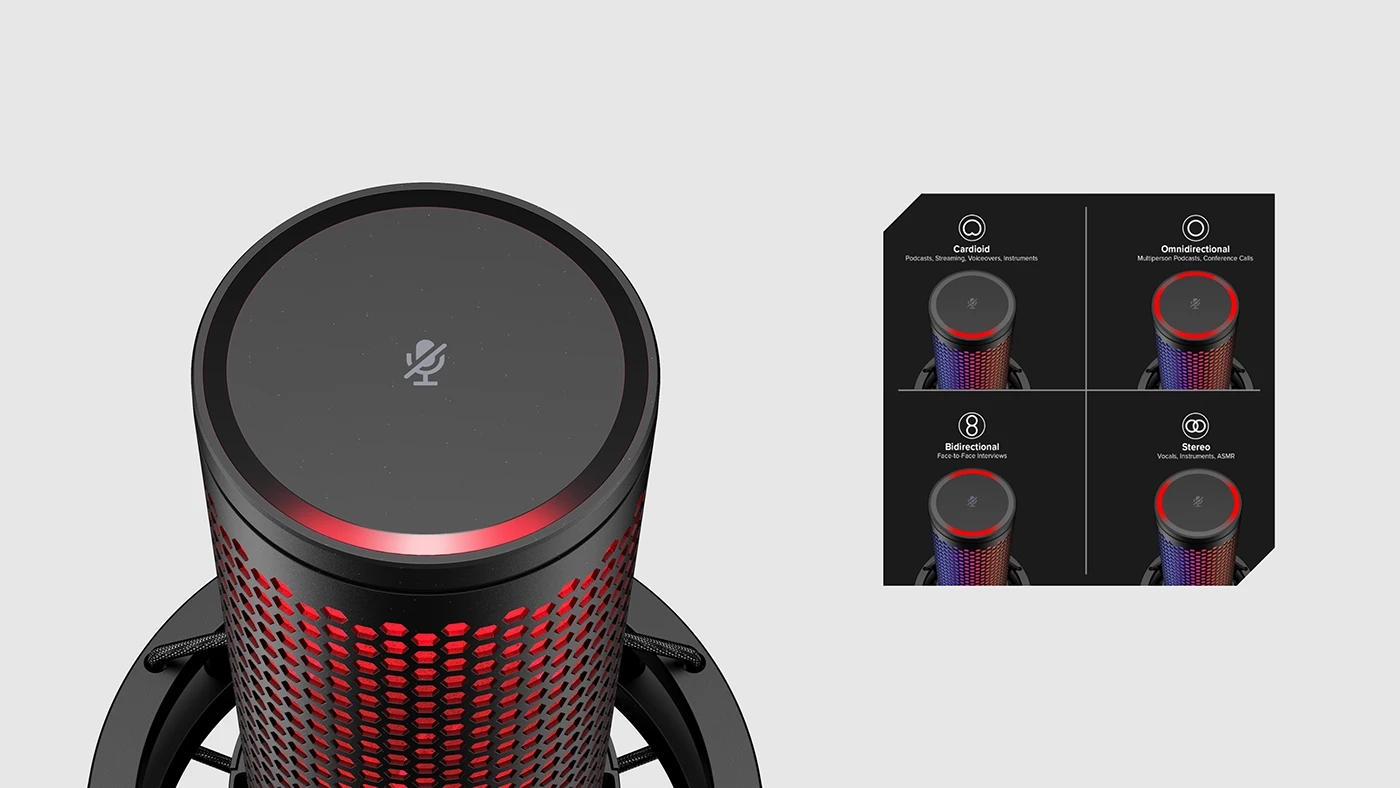 HyperX Quadcast，Microphone，full-frequency channel，high fidelity，