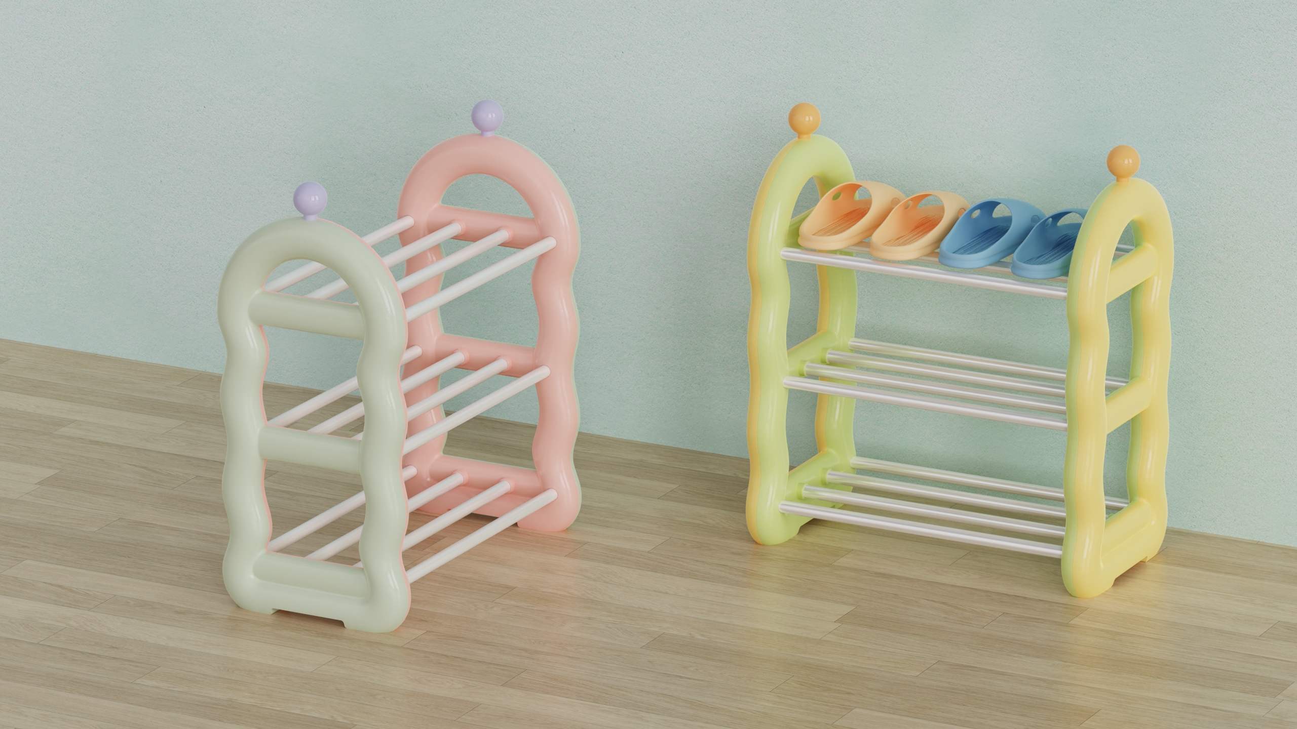 Dormitory slipper rack/shoe rack，