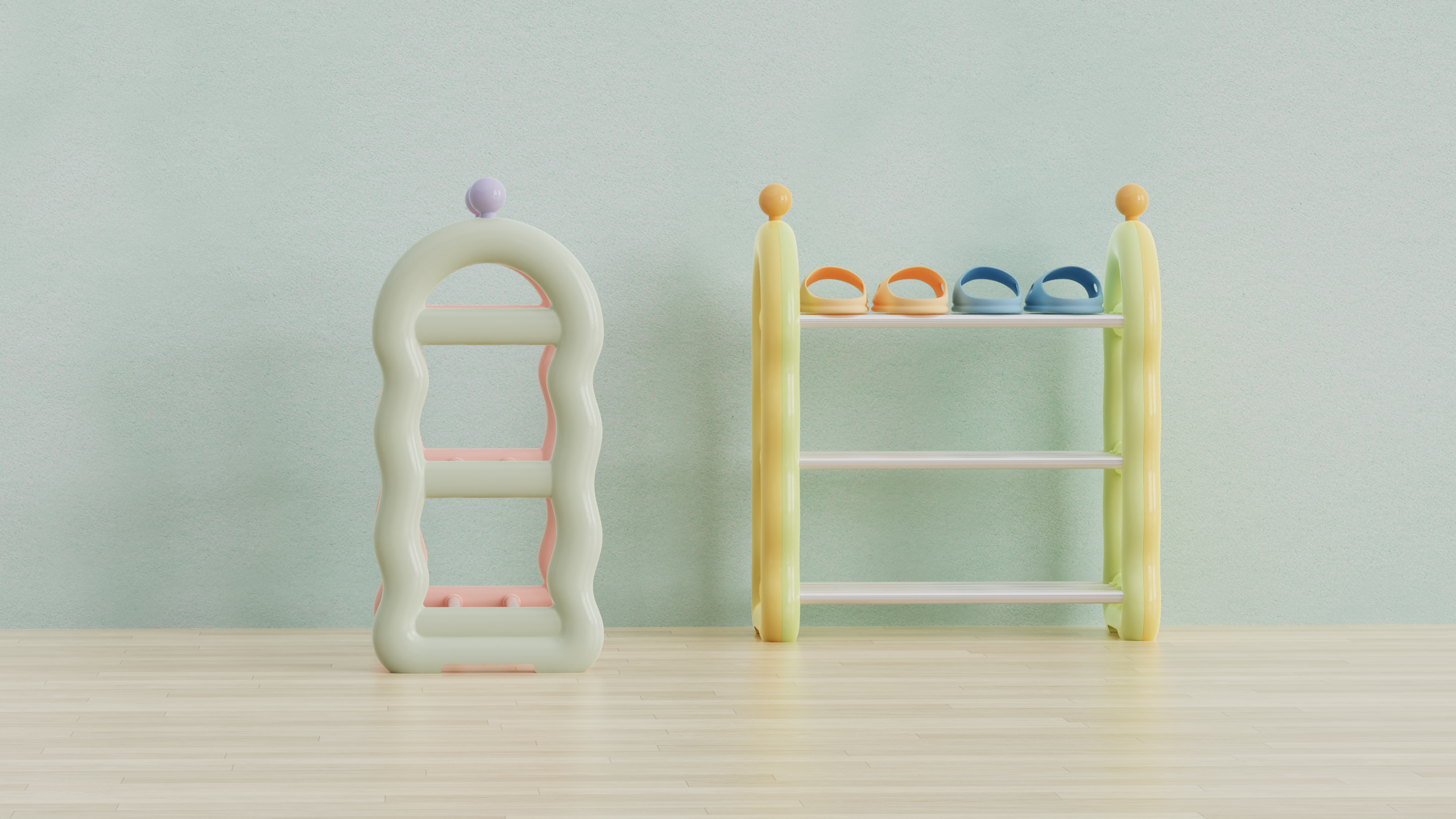 Dormitory slipper rack/shoe rack，