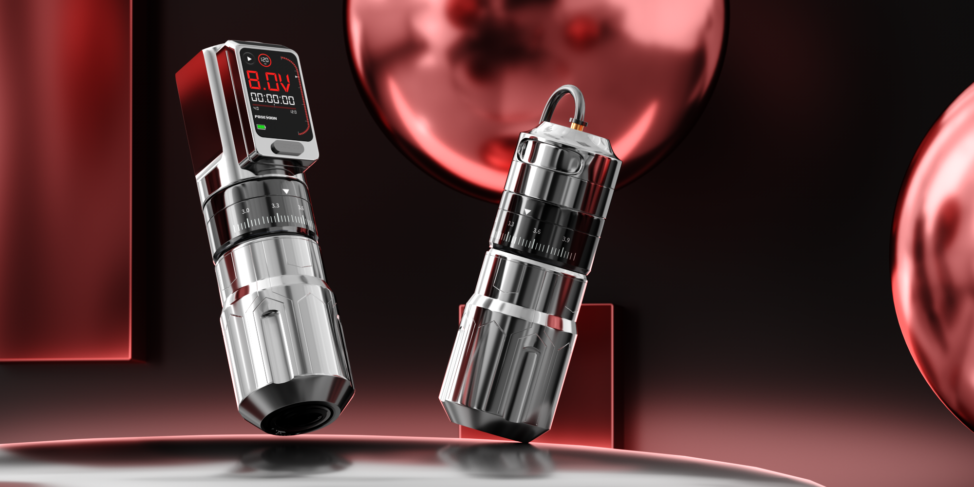 Mechanics，Tattoo Machine，product design，Appearance design，Modeling and rendering，Sense of science and technology，electroplate，