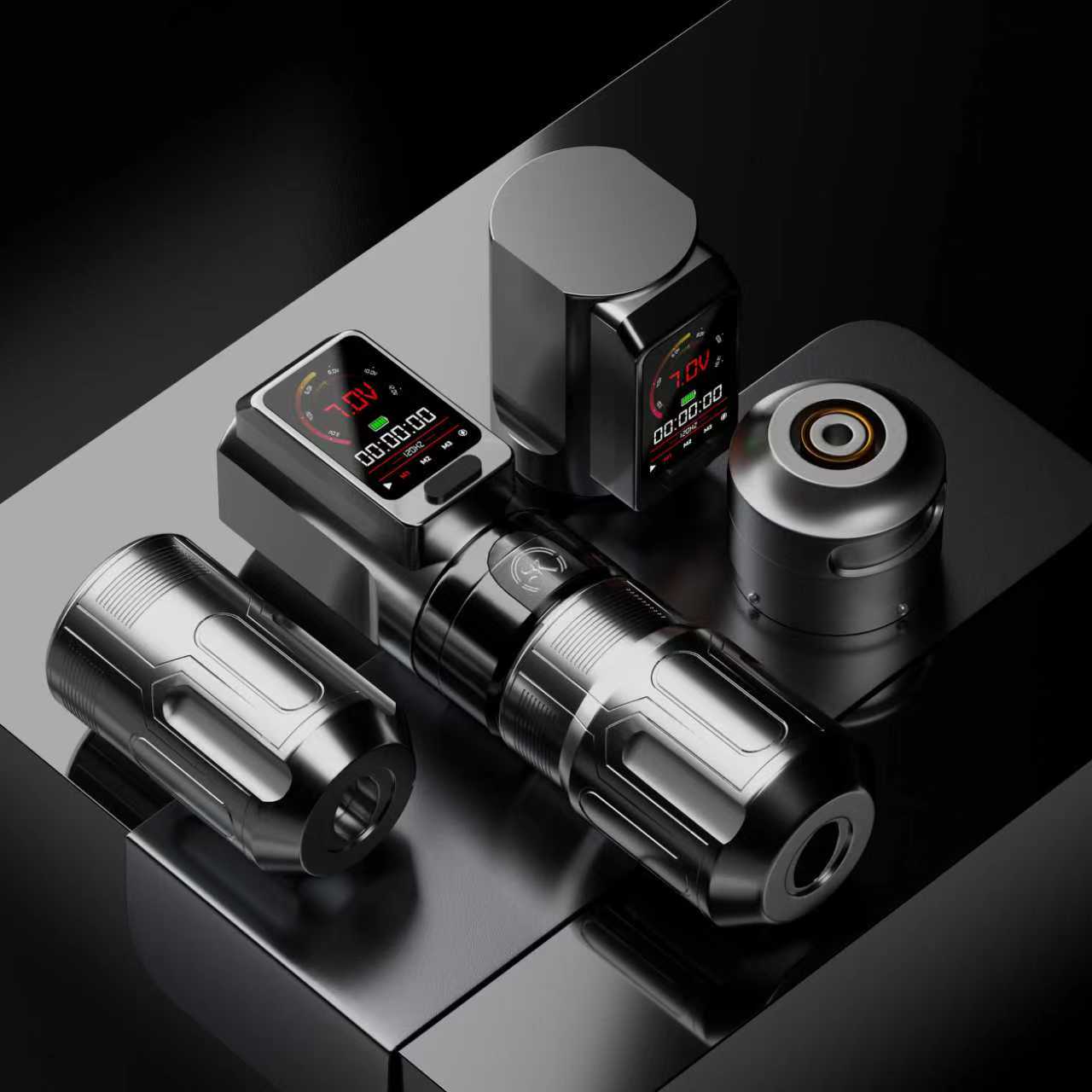 Mechanics，Tattoo Machine，product design，Appearance design，Modeling and rendering，Sense of science and technology，electroplate，