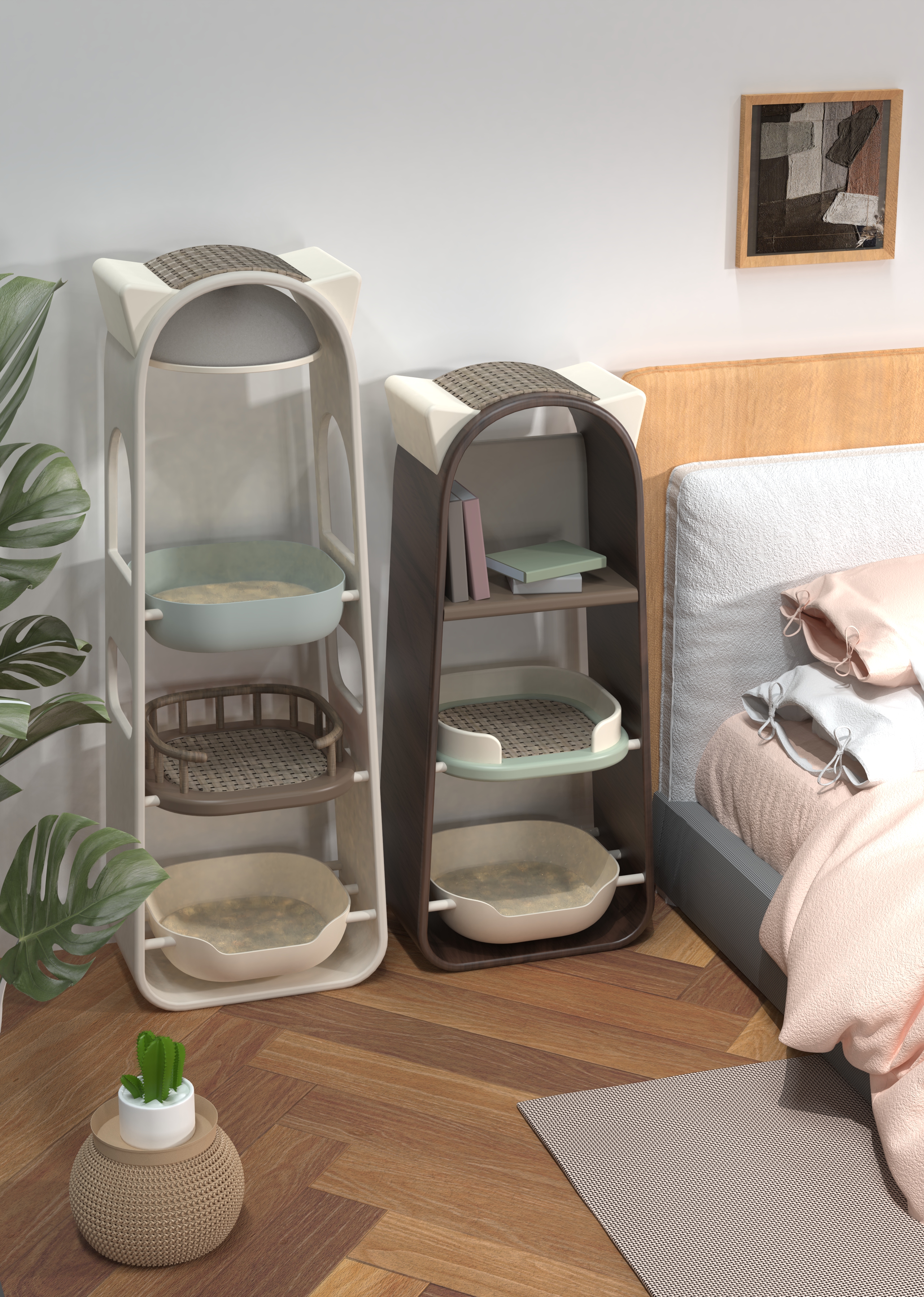 Cat climbing rack, storage rack, bookcase. Pet Furniture，