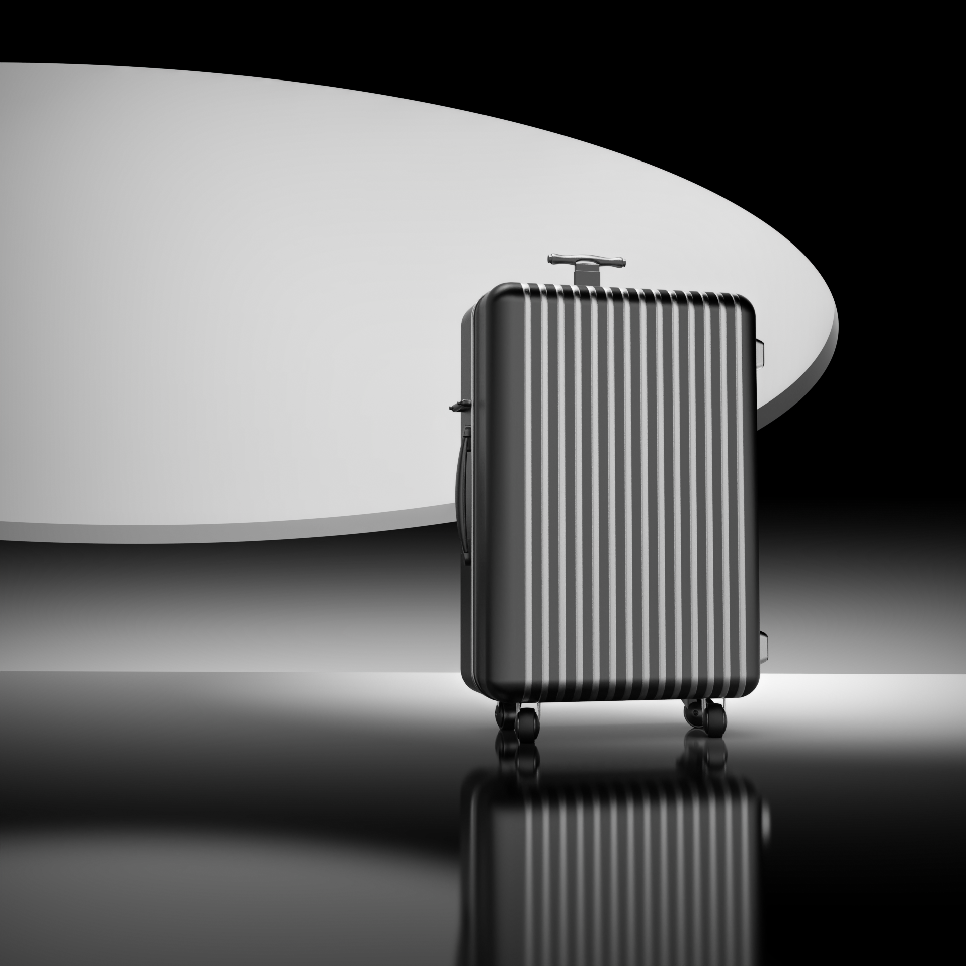 suitcase; geometry; light and shadow; composition，