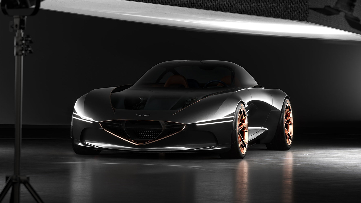 black，cg，Essentia Concep，vehicle，Automobile design，conceptual design，Pure electric concept car，Genesis，