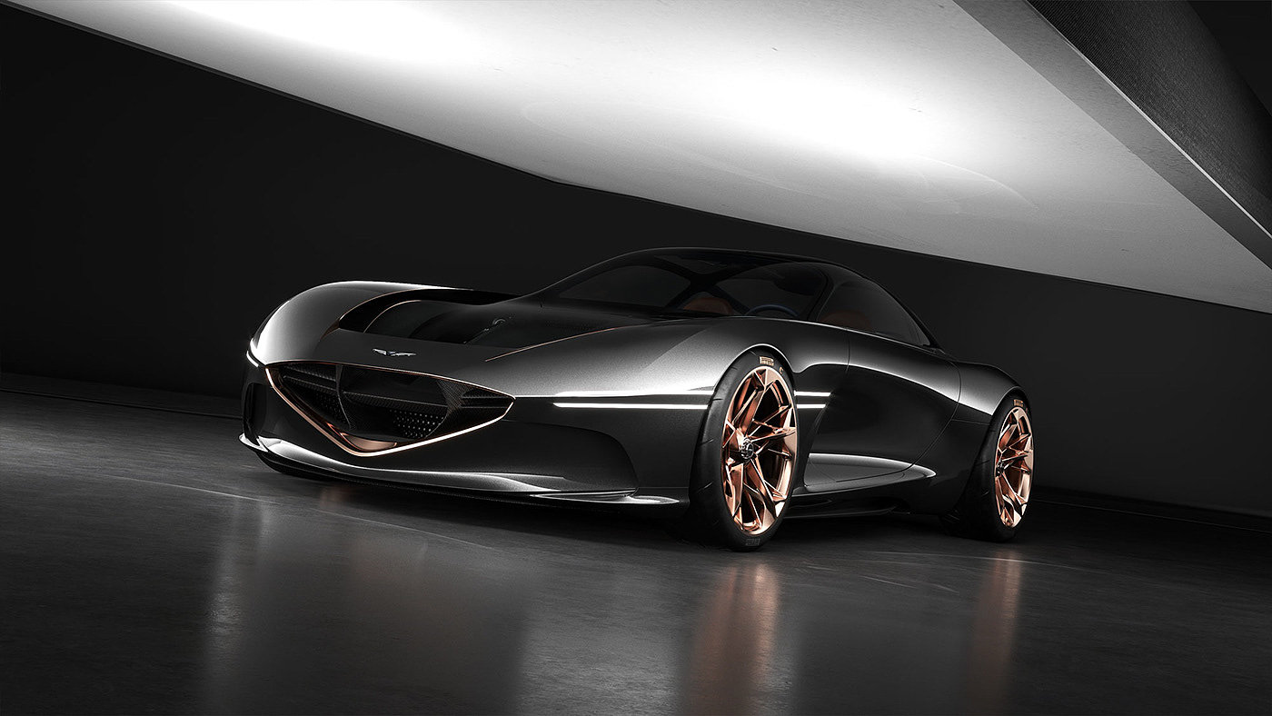 black，cg，Essentia Concep，vehicle，Automobile design，conceptual design，Pure electric concept car，Genesis，