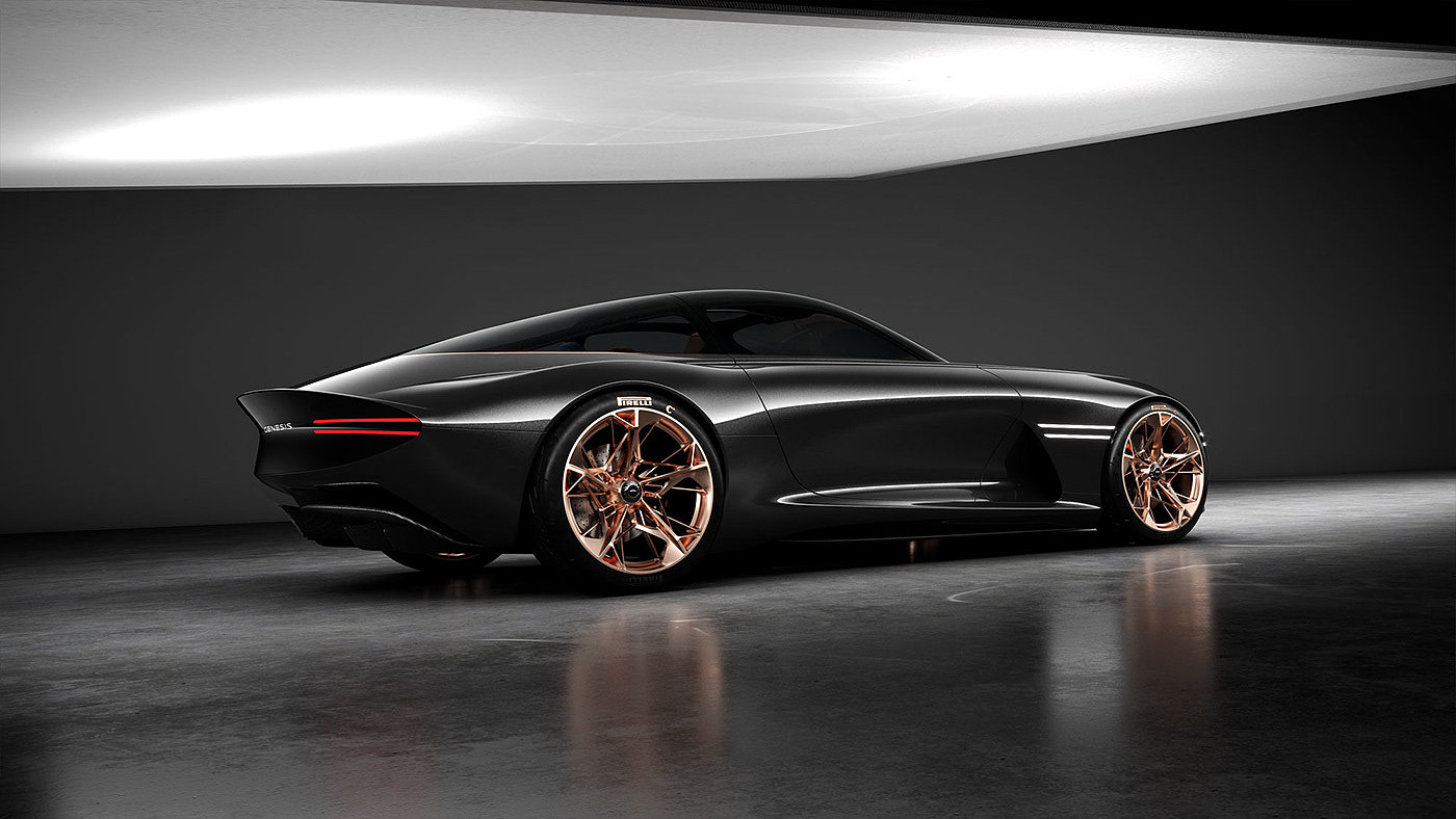 black，cg，Essentia Concep，vehicle，Automobile design，conceptual design，Pure electric concept car，Genesis，