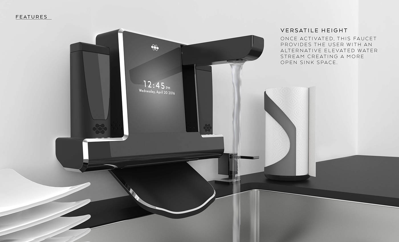 Fluus，water tap，kitchen，black，