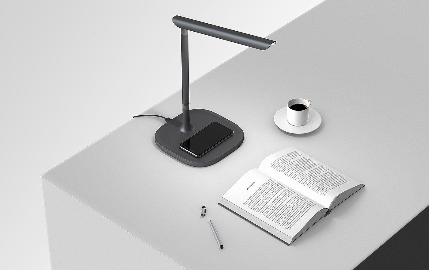 Hone，Desk lamp，lamp，charge，mobile phone，black，