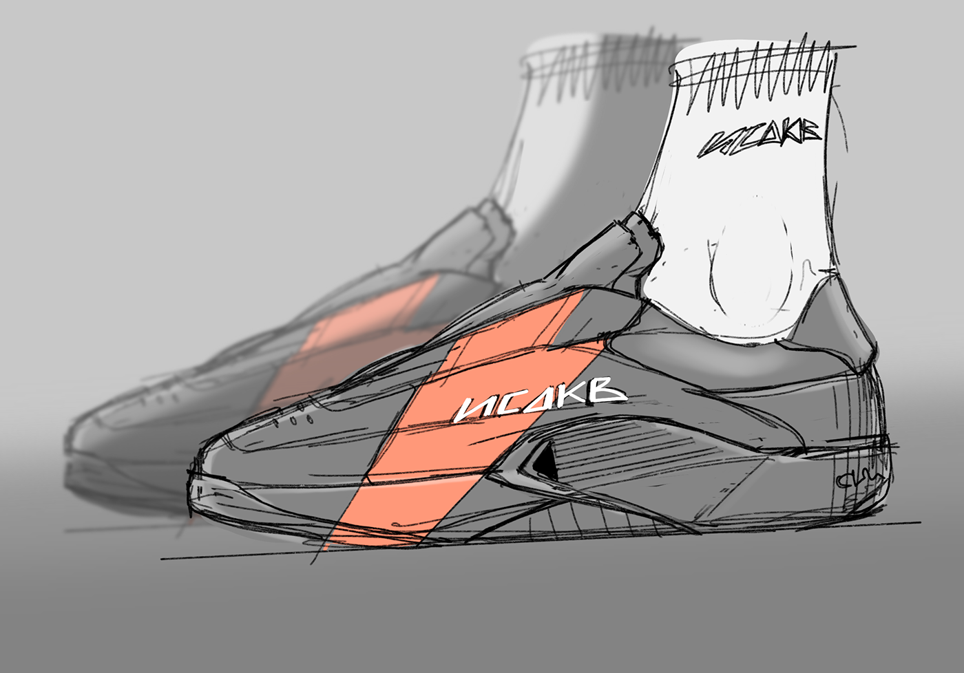 shoes，sneakers，Hand drawn，Outdoor equipment，