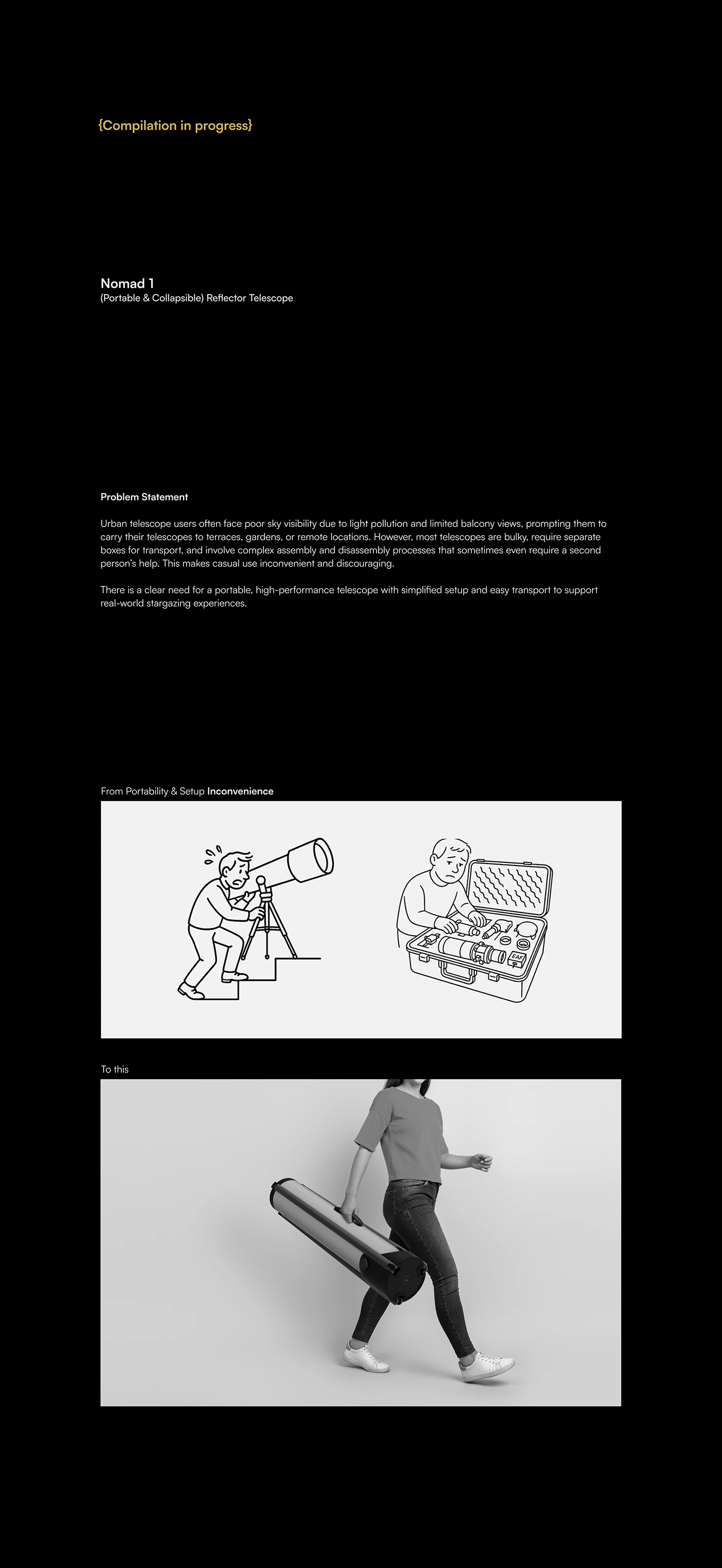 Portable telescope，stargazing experience，High performance，Easy to transport，Nomad 1，