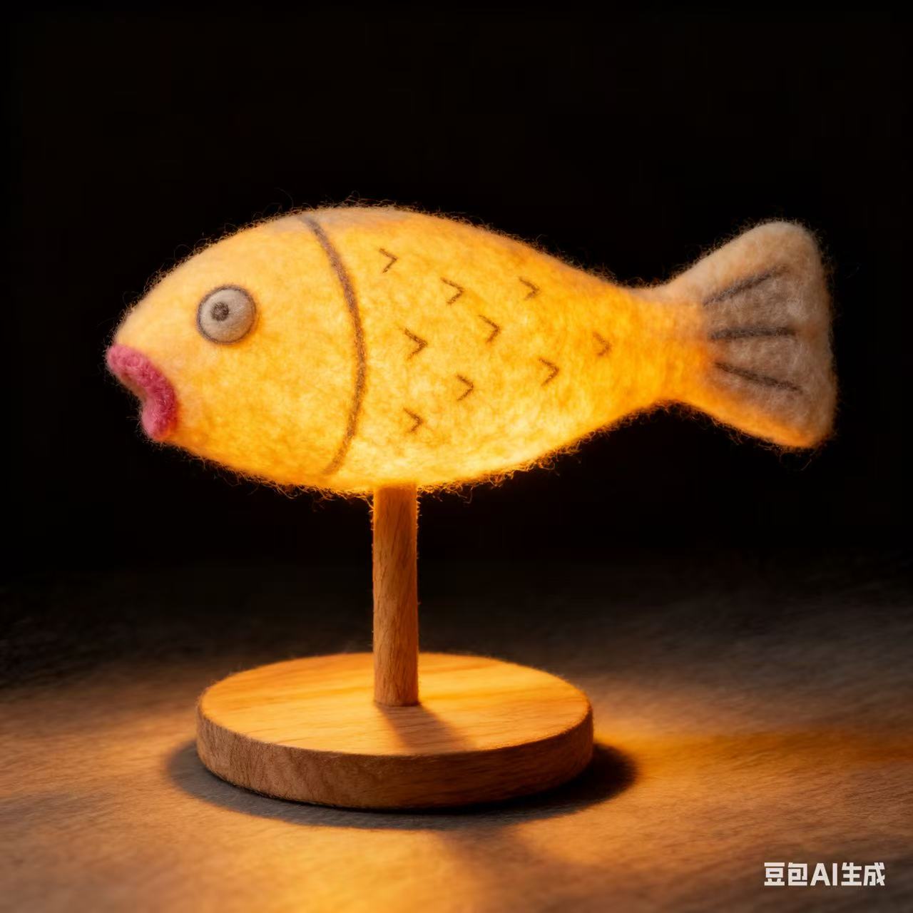 Bean bag，fish，AI generation，Wool Poke，lamp，Desk lamp，Childlike interest，Interesting，