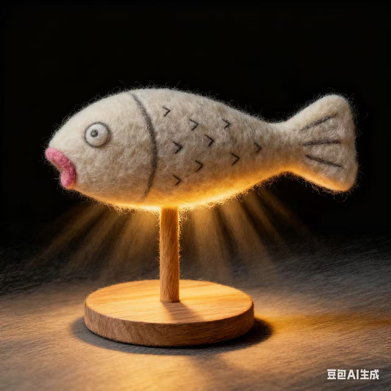Bean bag，fish，AI generation，Wool Poke，lamp，Desk lamp，Childlike interest，Interesting，