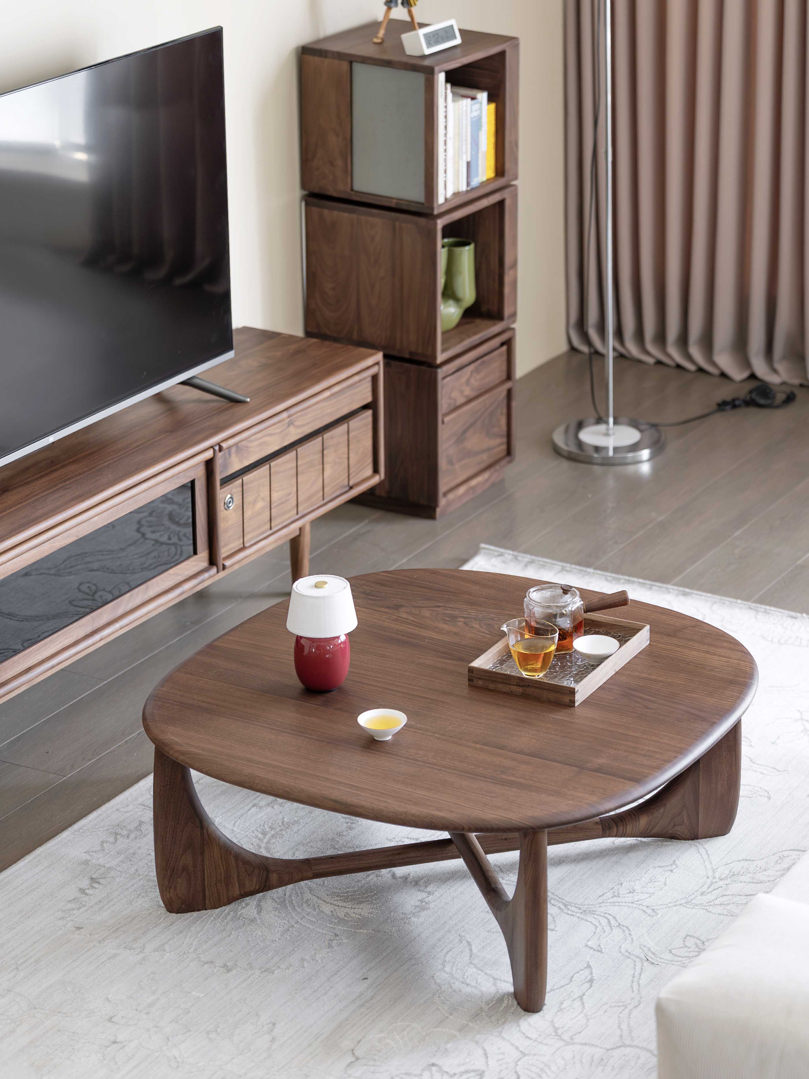 Black walnut furniture，Solid wood furniture，Original design，Residential Furniture，furniture design ，Tea table design，