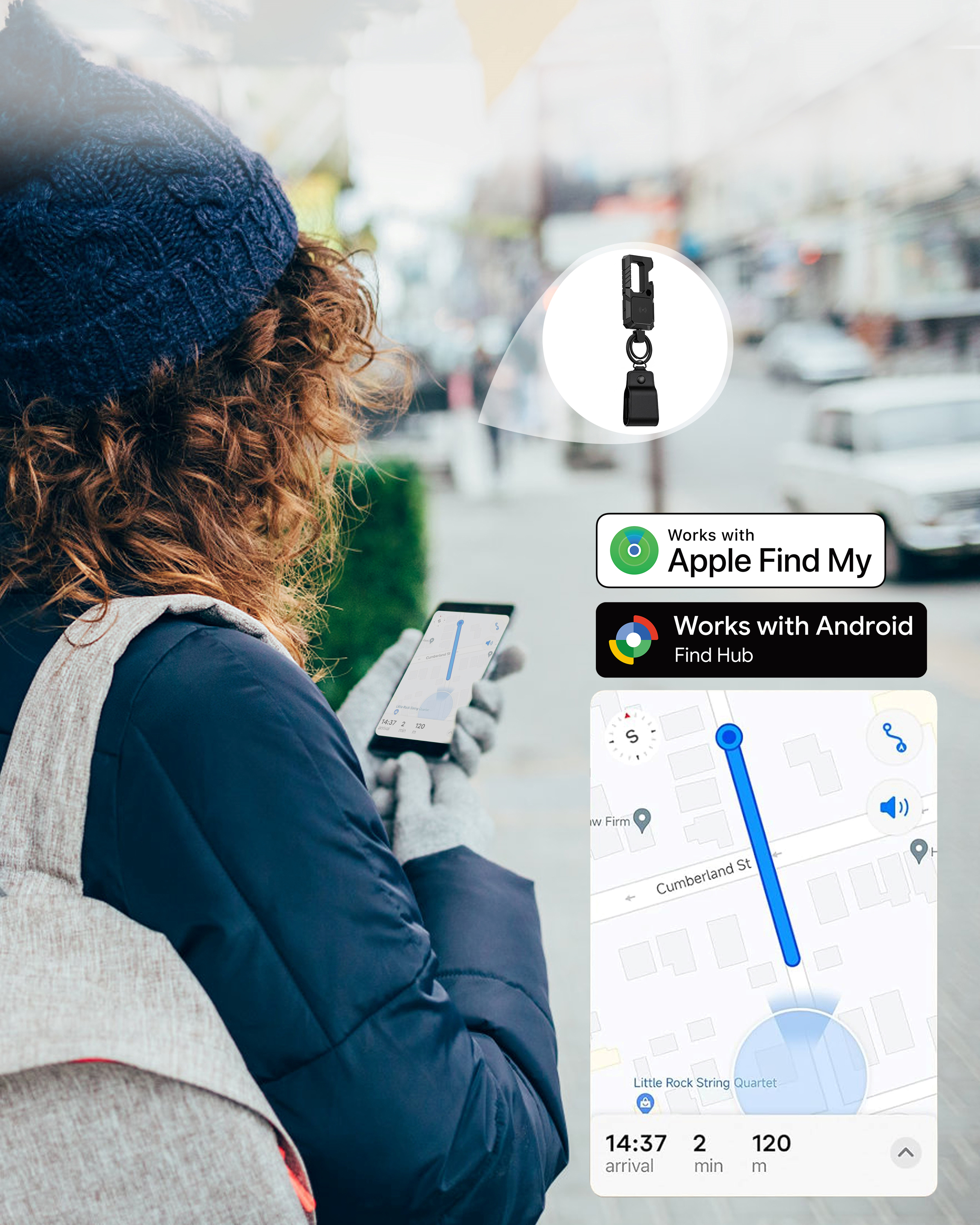 Find My keychain screw with tracking locator，