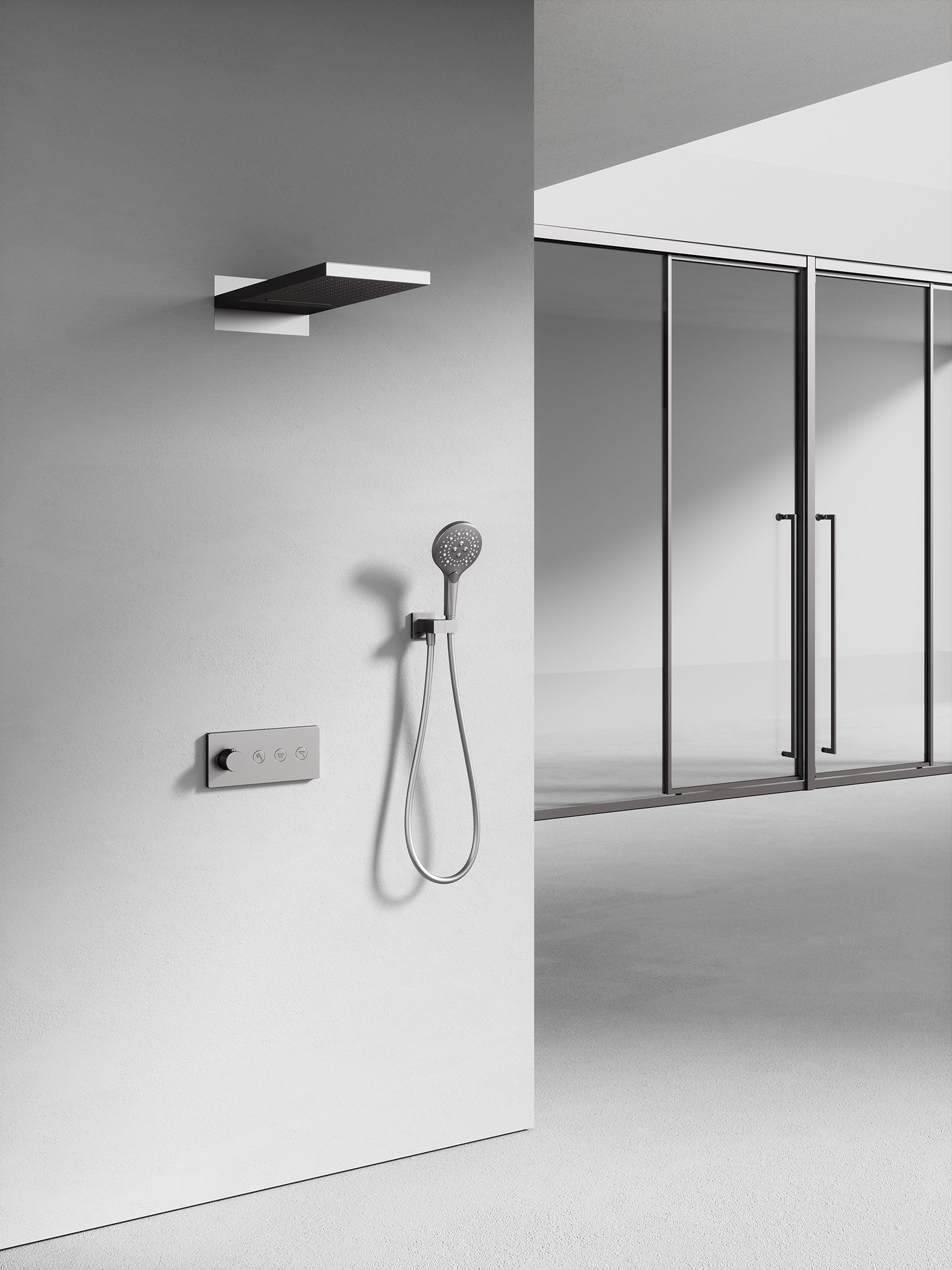 Shading shower head; Shower; Top spray; Large storage; Bathtub faucet，