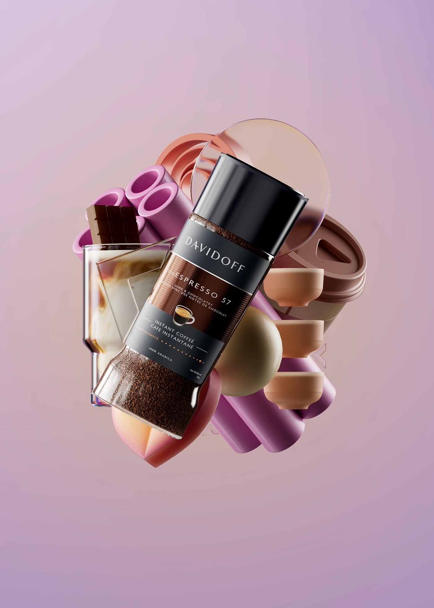 Davidoff，Coffee powder，Packing bottle，