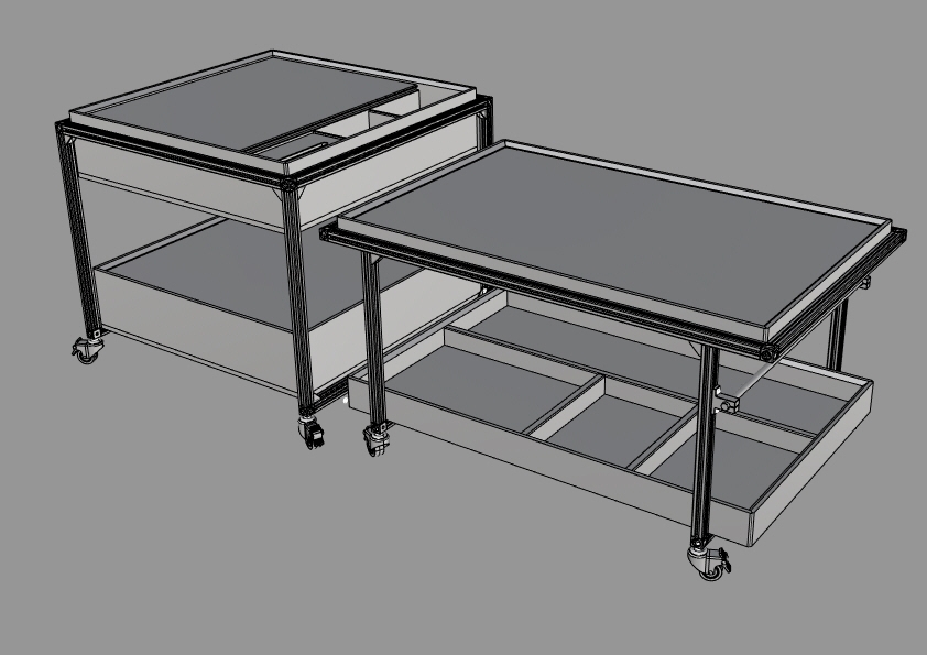 Aluminum Ocean Plate Coffee Table，
