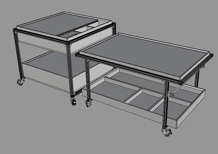 Aluminum Ocean Plate Coffee Table，