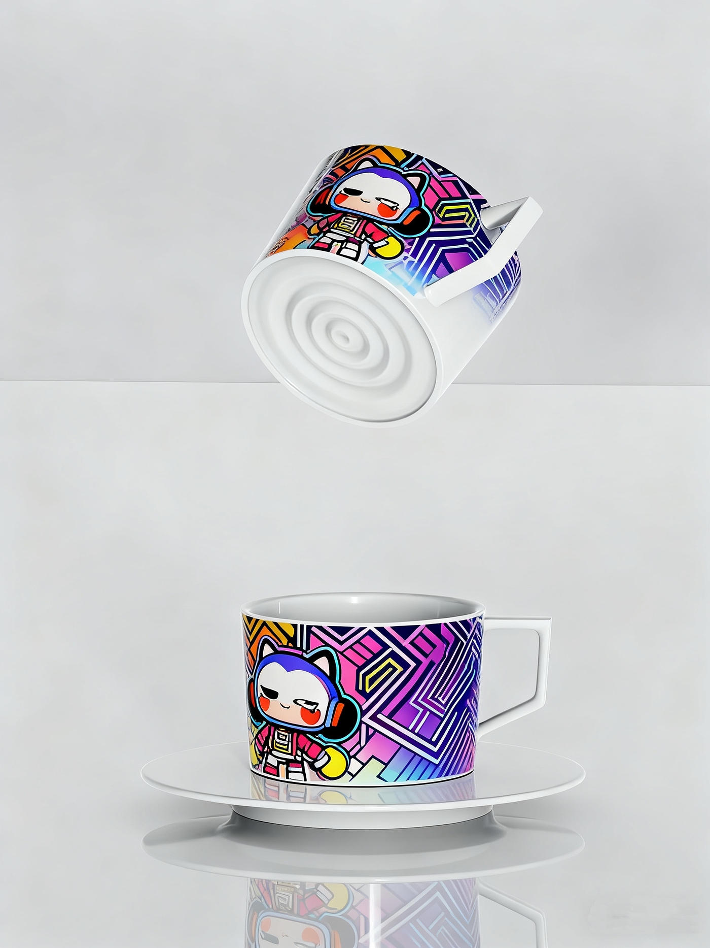 Non-slip ceramic coffee cup，