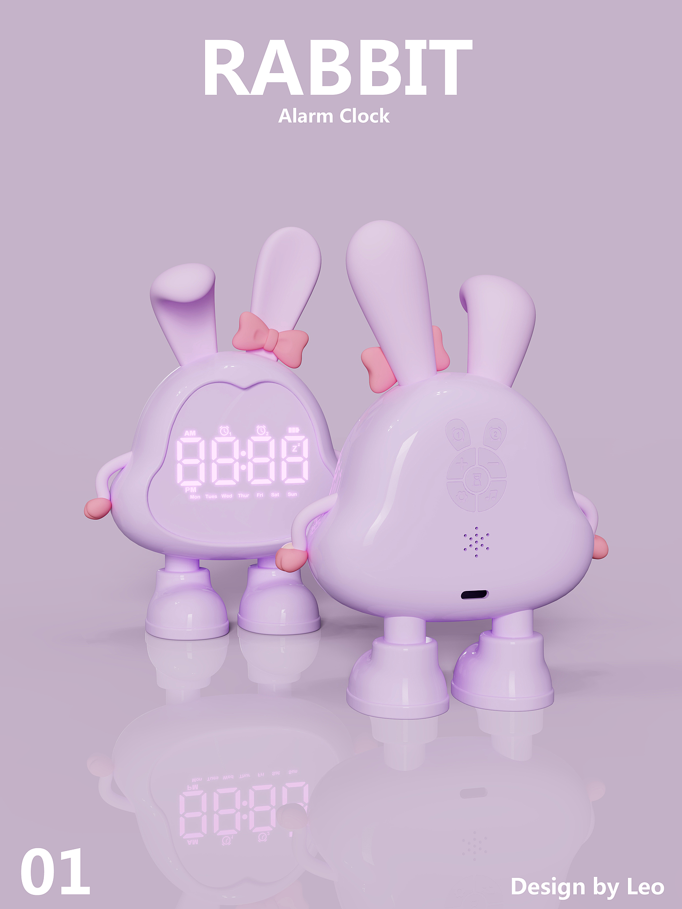 Alarm clock design，Lovely wind，Cartoon modeling，