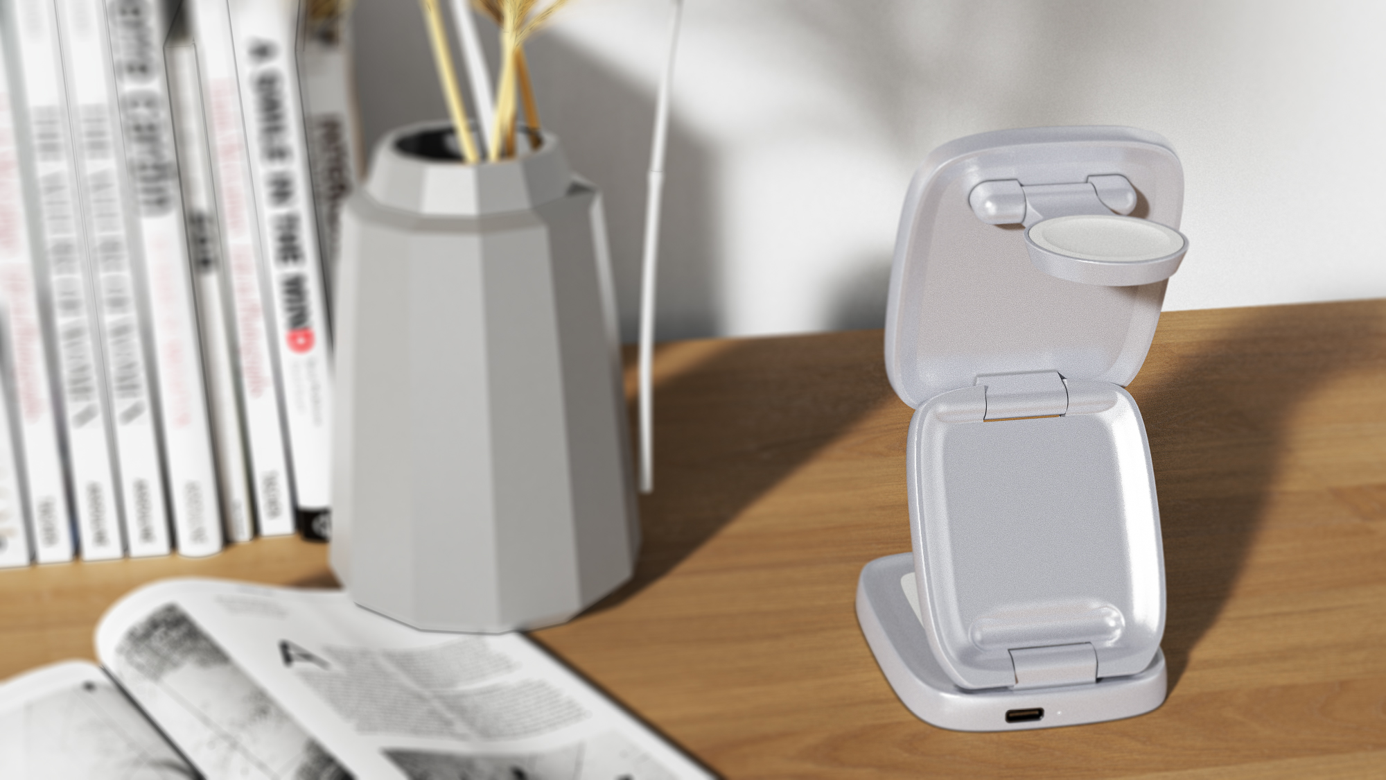 Wireless charging，Charger，Three in one，Portable，