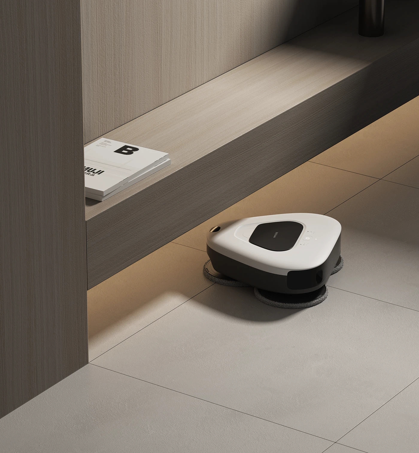 Threespin Plus，EVERYBOT，Mopping robot，Simple design，